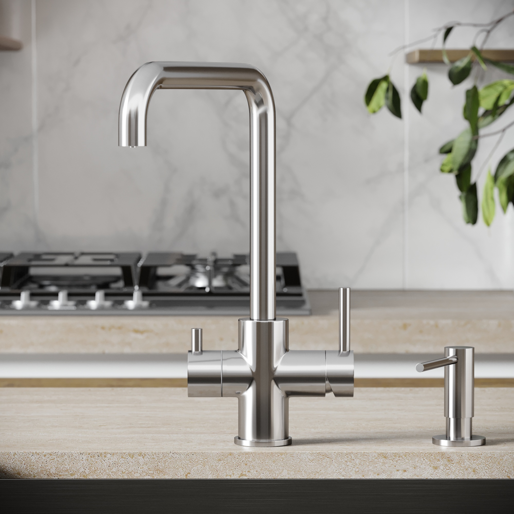 Смеситель для кухни SANCOS Vela с возможностью подключения фильтра для воды, цвет брашированный никель, арт. SC4013BN