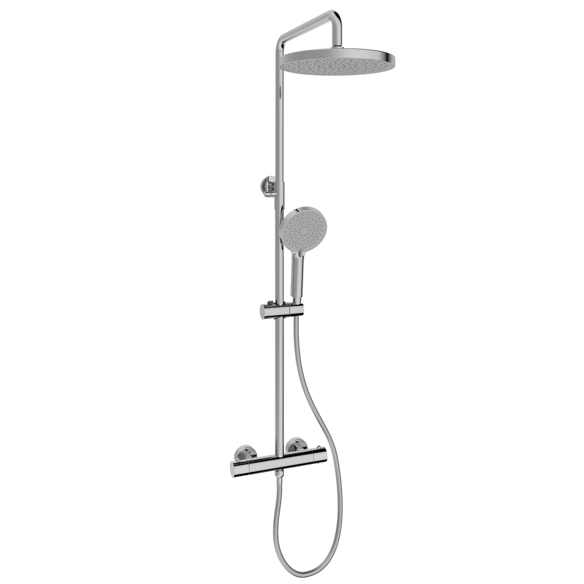 Душевая стойка Sancos Teo c термостатом, с регулировкой по высоте, цвет хром, арт. SC11001CH