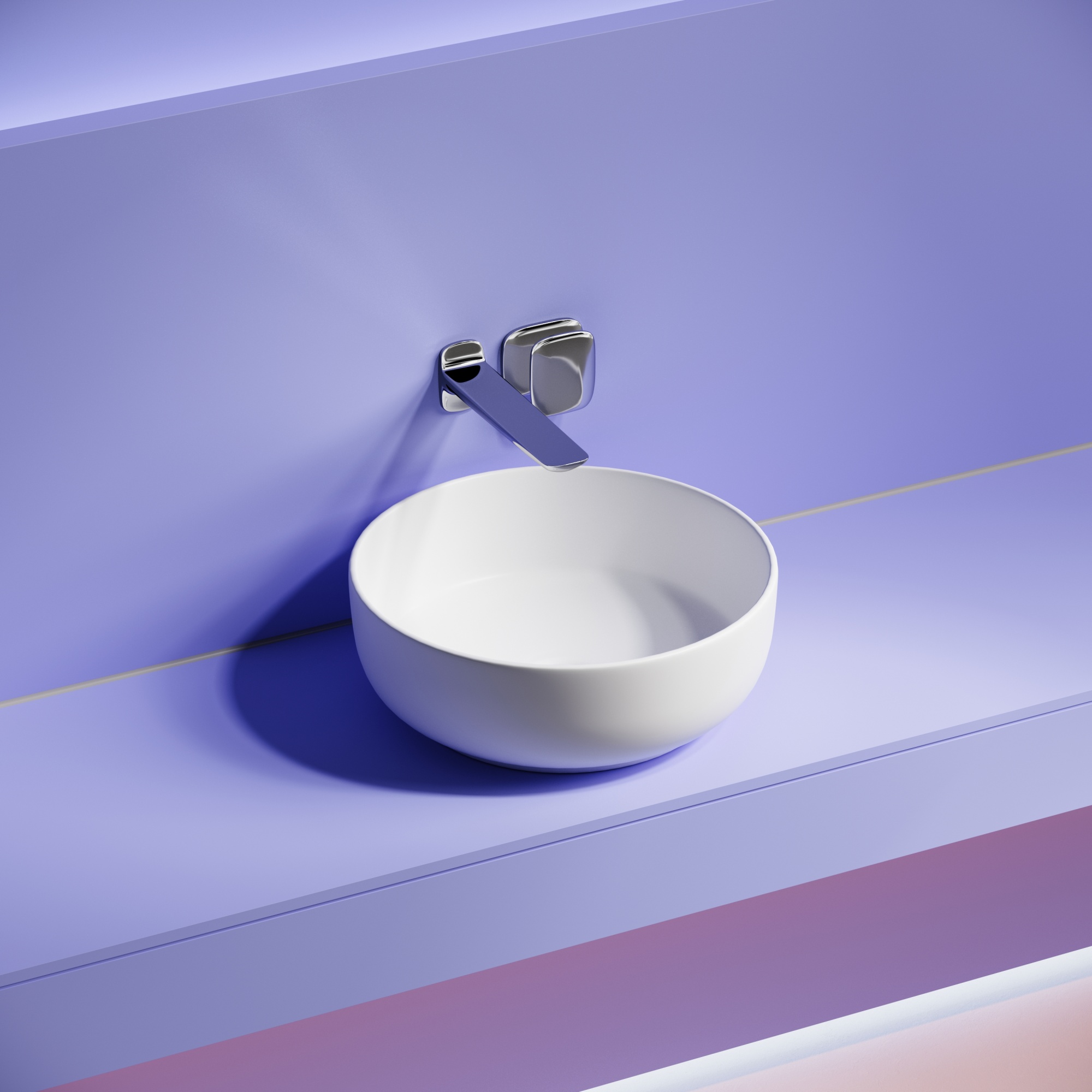 Раковина накладная taycan, круглая, диаметр 375 мм, высота 140 мм, белая матовая