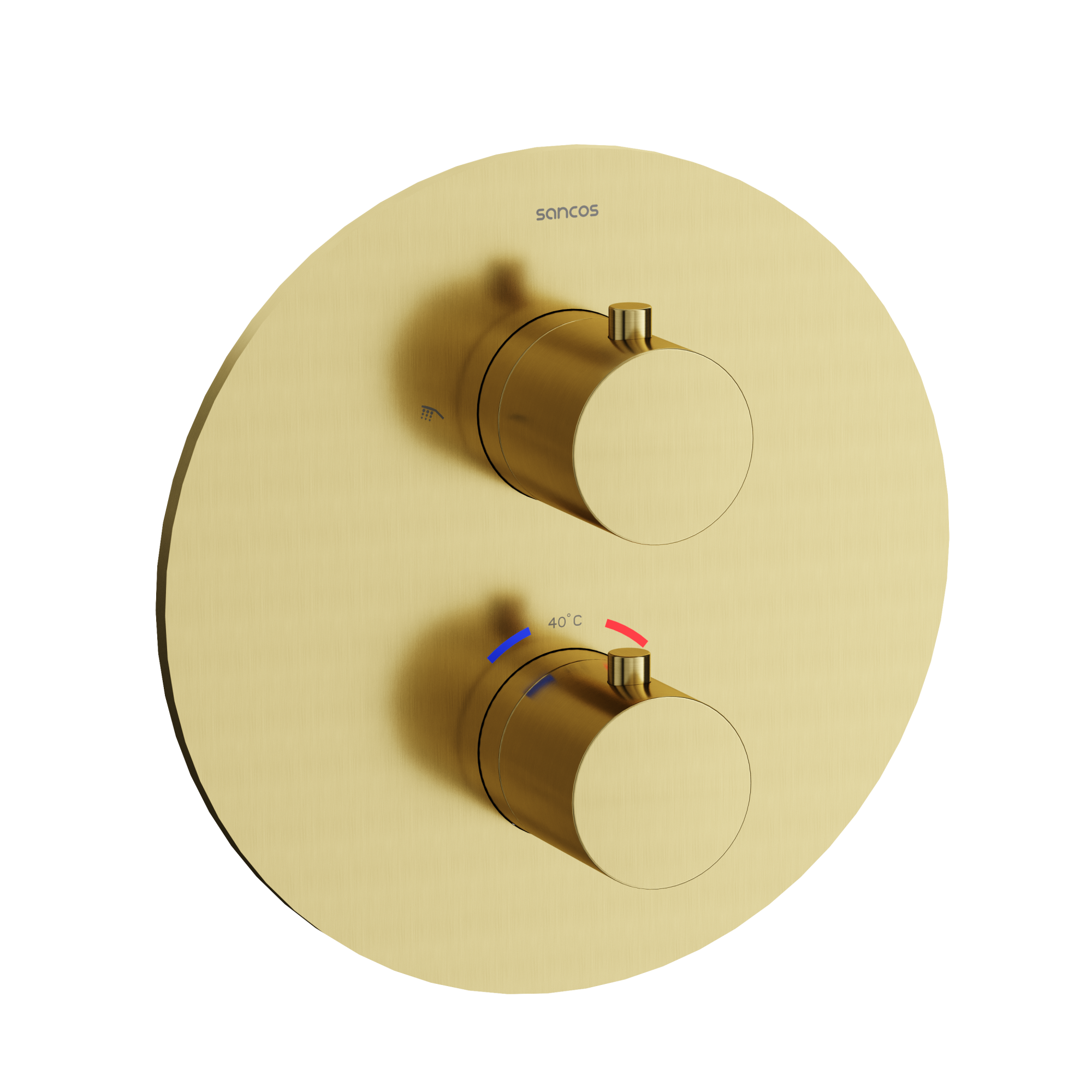 Душевой комплект с термостатом sancos etna, с внутренней частью, брашированное золото, pvd покрытие, арт. sc9010bg Душевой комплект с термостатом sancos etna, с внутренней частью, брашированное золото, pvd покрытие, арт. sc9010bg