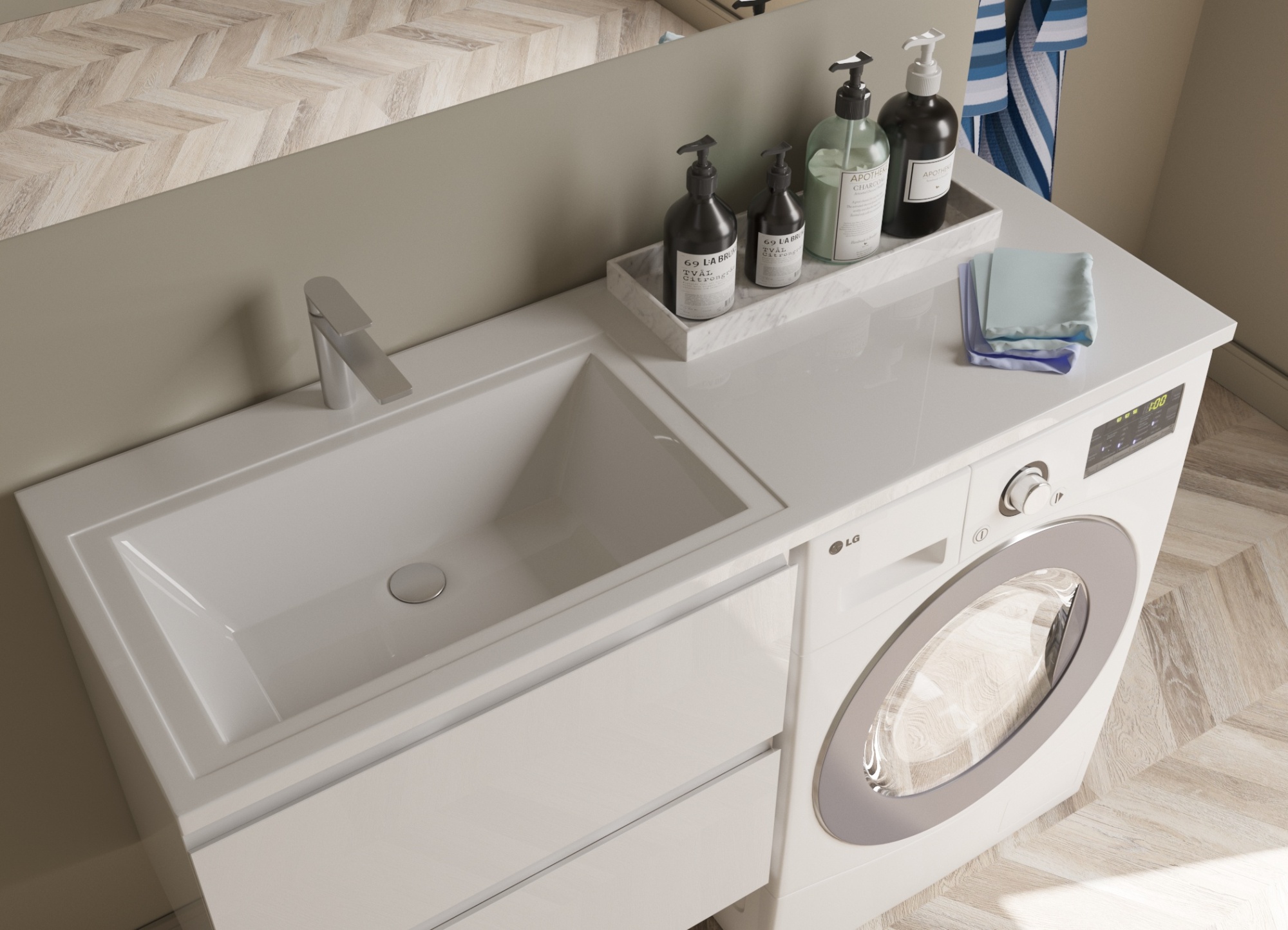 Раковина "dallas silk" левая 1300х480