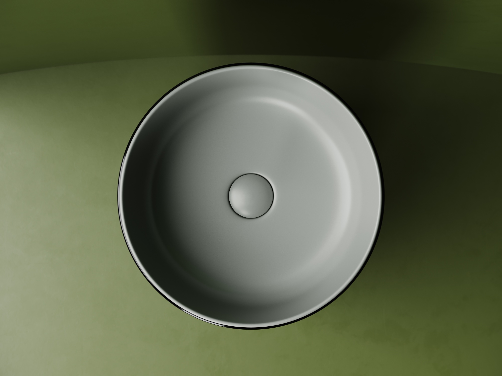 Раковина накладная круглая 356x356x135, цвет антрацит матовый Раковина накладная круглая 356x356x135, цвет антрацит матовый