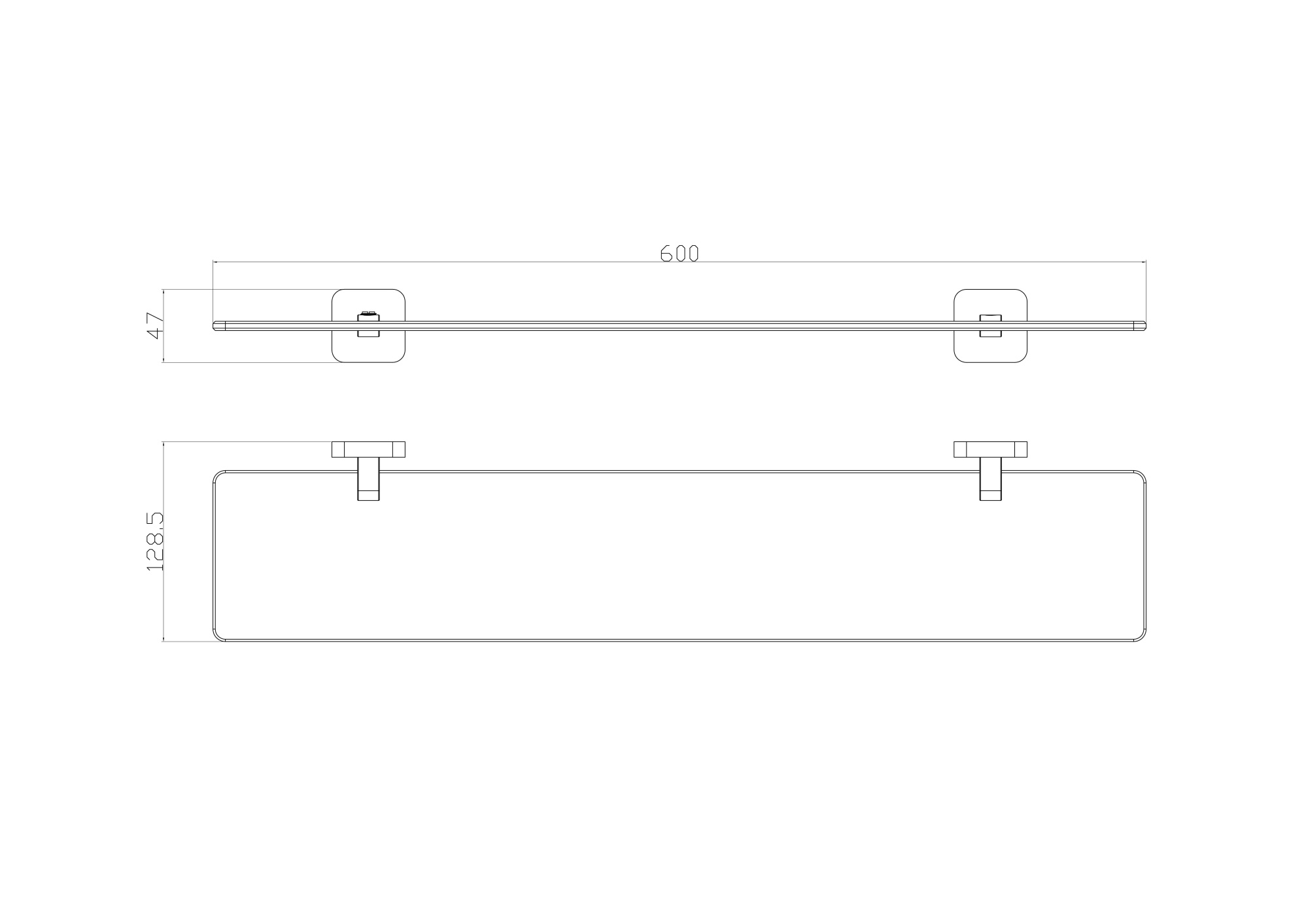 Стеклянная полка для ванной wonzon & woghand still, хром (ww-6627)
