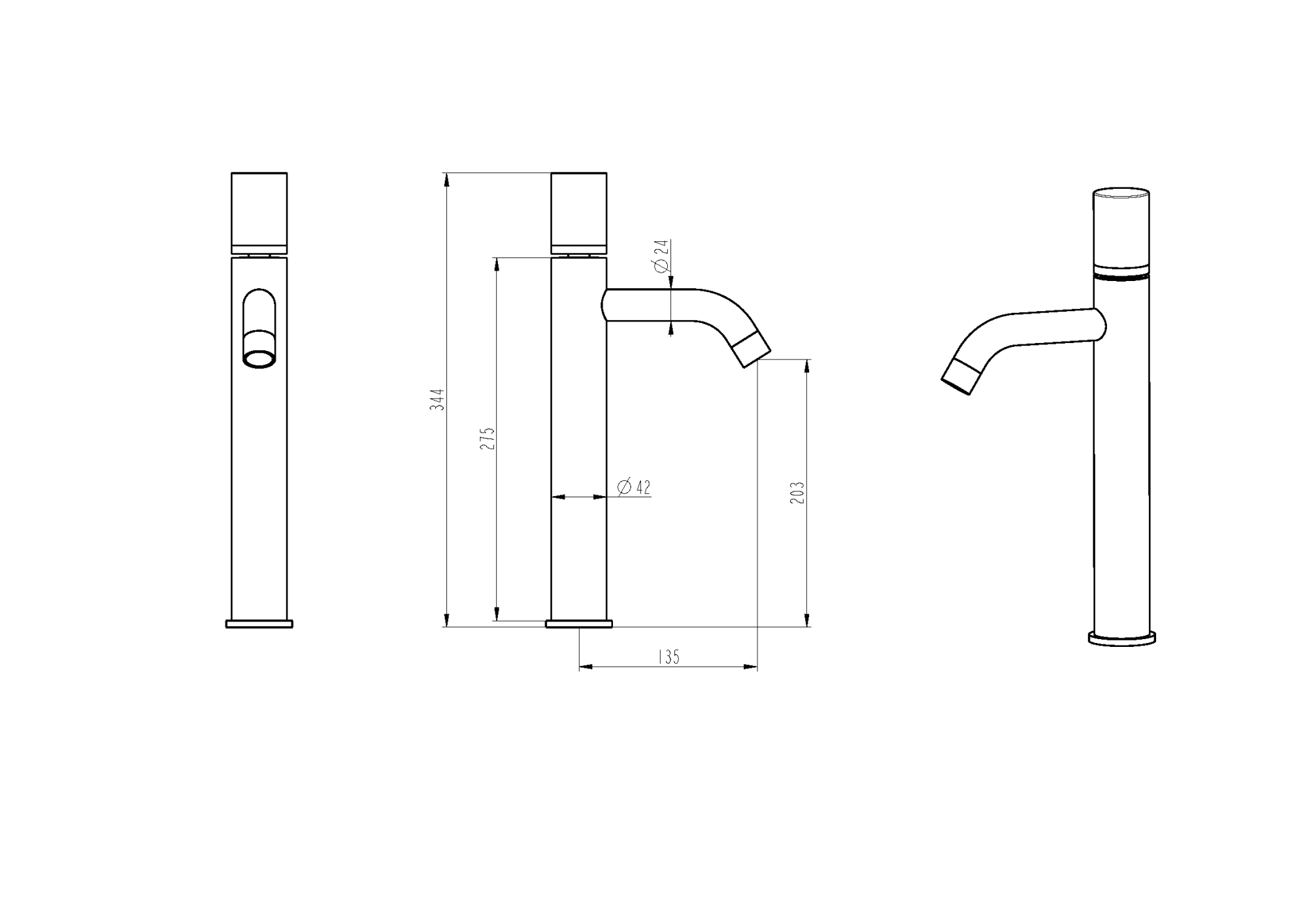 Смеситель для раковины высокий boheme stick 122-g-mr-white золото/белый мрамор