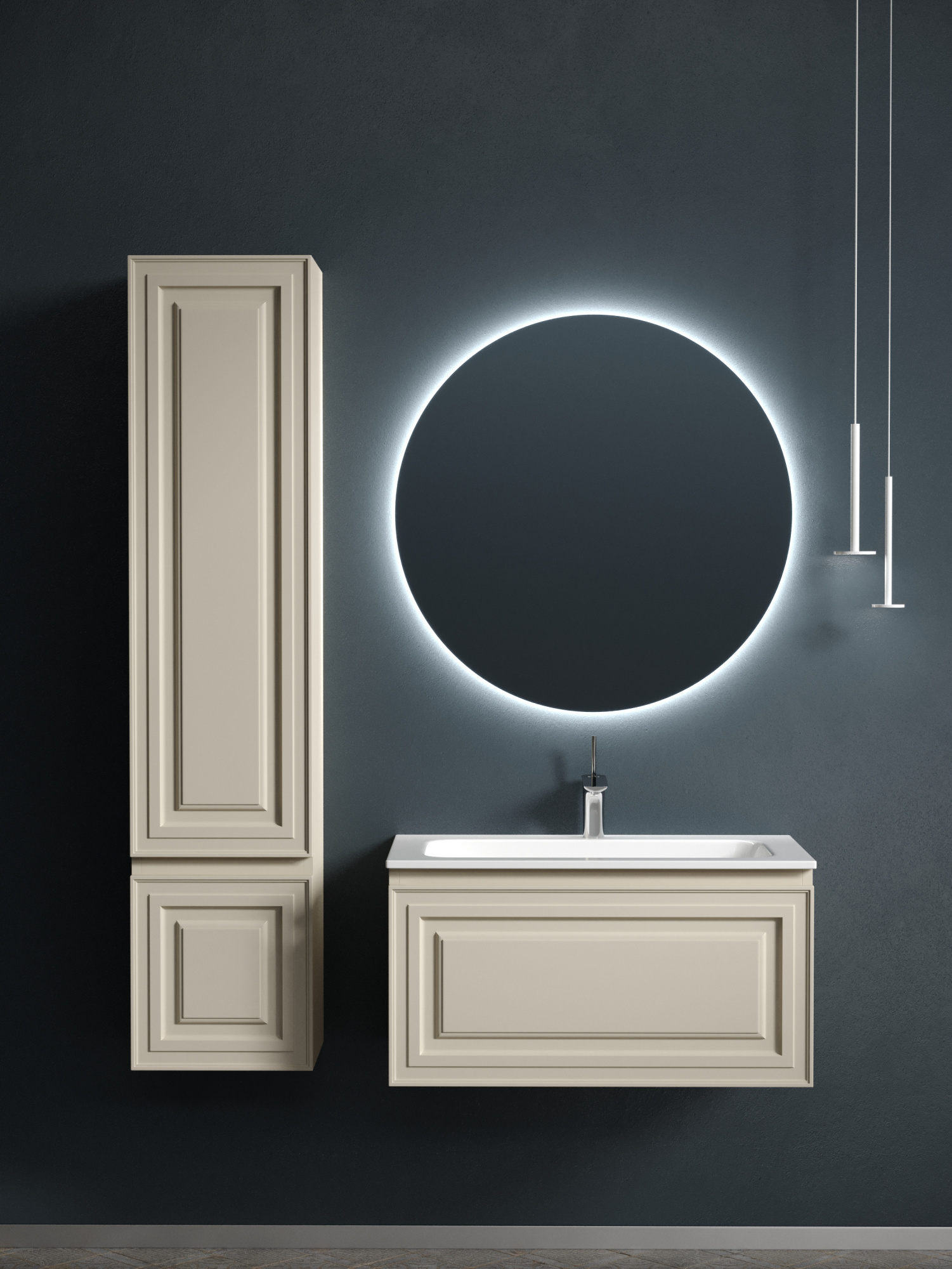 Тумба подвесная sancos very 790х445х406, c одним  ящиком оснащенным доводчиками, beige soft , арт.vr80ce