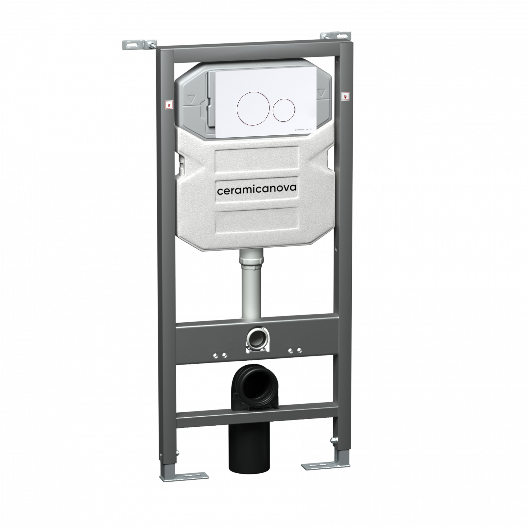 Система инсталляции для унитазов ceramicanova envision с кнопкой смыва round цвет белый и креплениями, арт. cn1001w