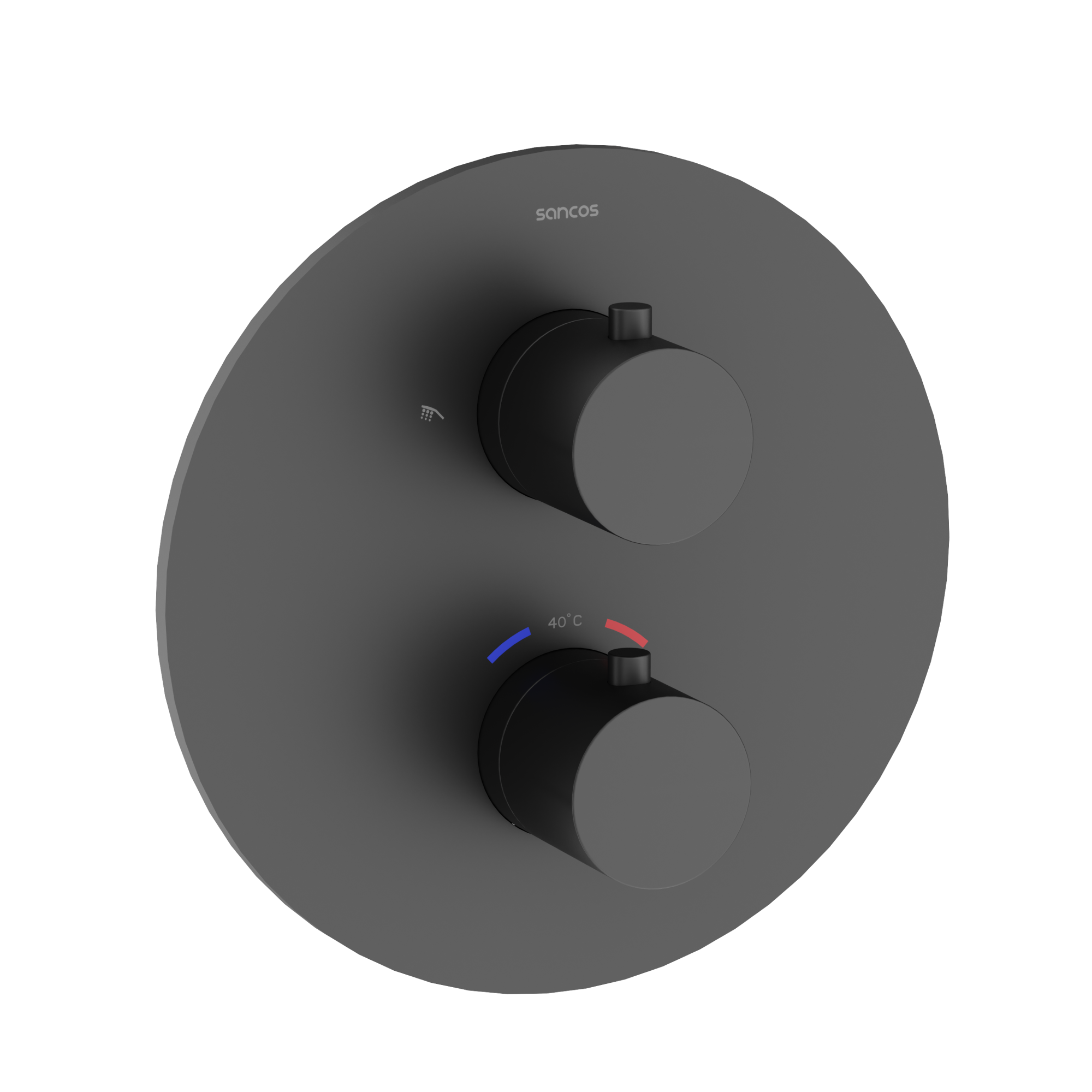Душевой комплект с термостатом sancos etna, с внутренней частью, черный матовый, арт. sc9010mb Душевой комплект с термостатом sancos etna, с внутренней частью, черный матовый, арт. sc9010mb