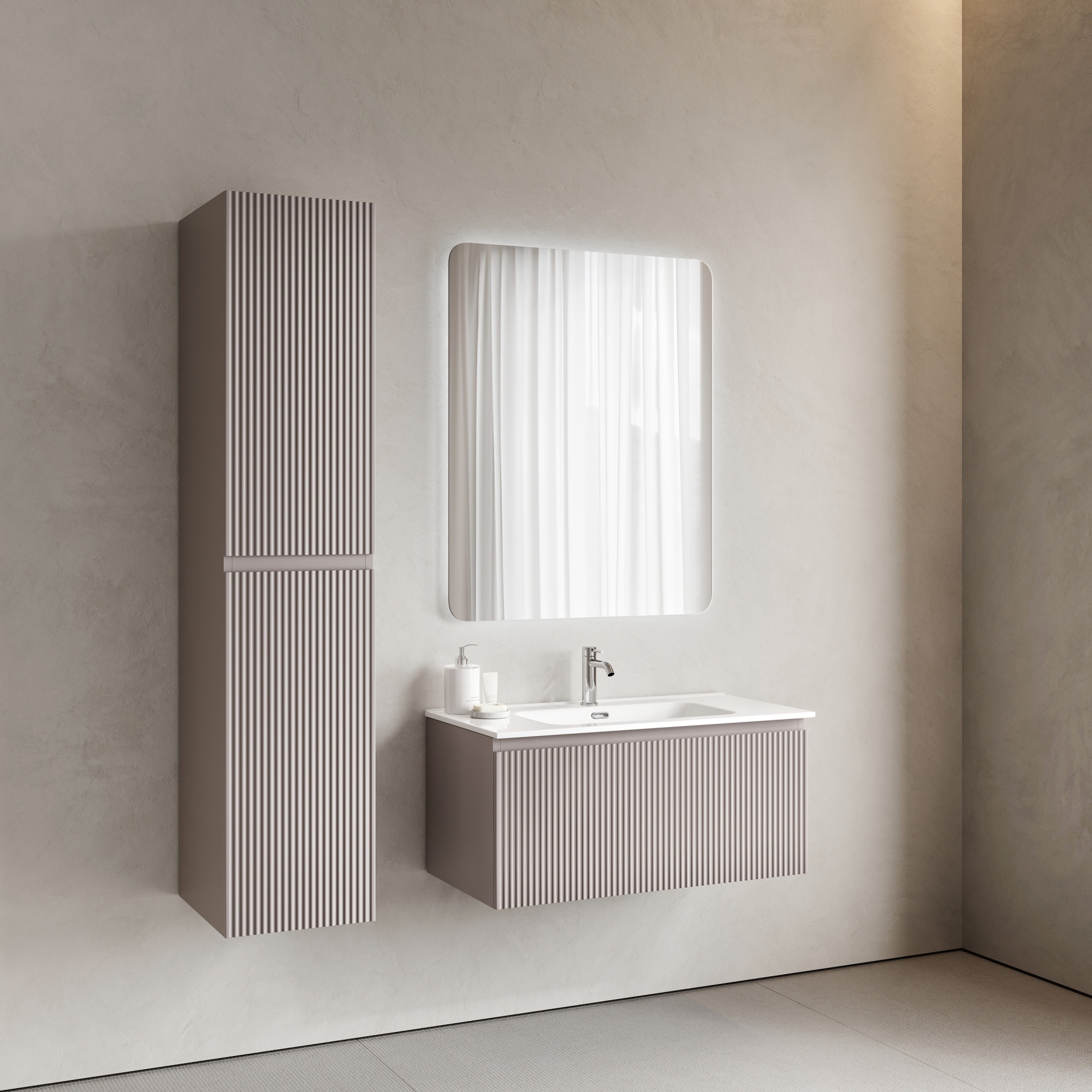 Тумба подвесная SANCOS Snob R 1.0 890х445х406, c одним ящиком оснащенным доводчиками, Doha Soft , арт.SNR1.090SM