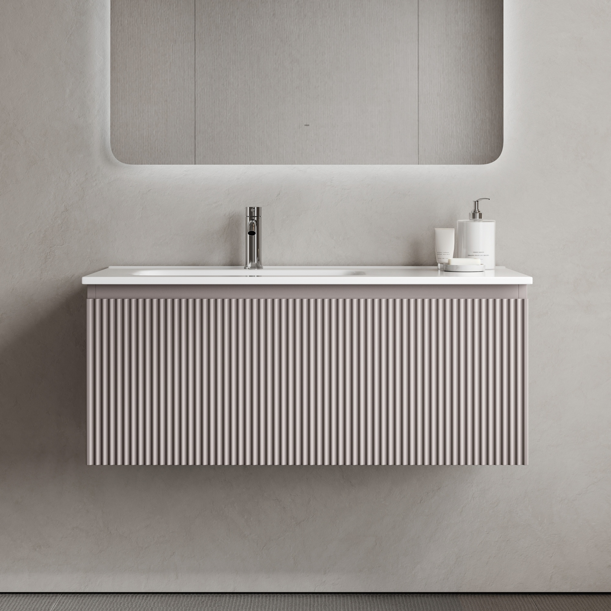 Тумба подвесная SANCOS Snob R 1.0 995х445х406, c одним ящиком оснащенным доводчиками, Doha Soft , арт.SNR1.0100LSM