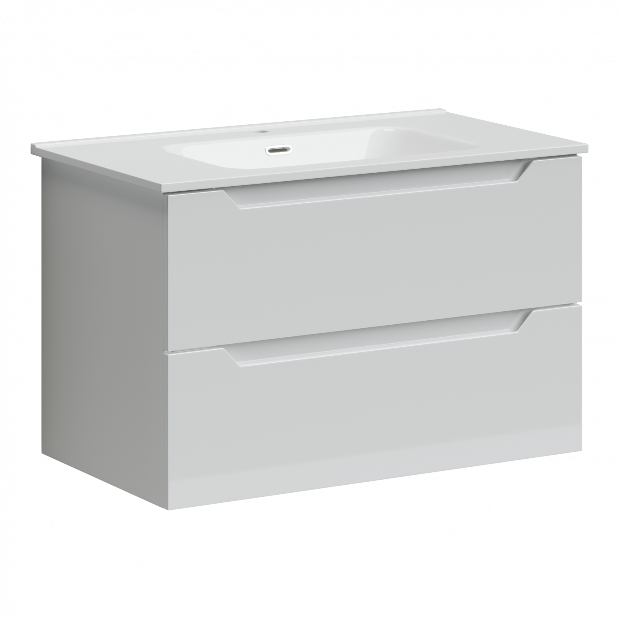 Тумба подвесная sancos norma 2.0 790х450х500, c двумя ящиками оснащенными доводчиками, белый глянец , арт. nr2.080w