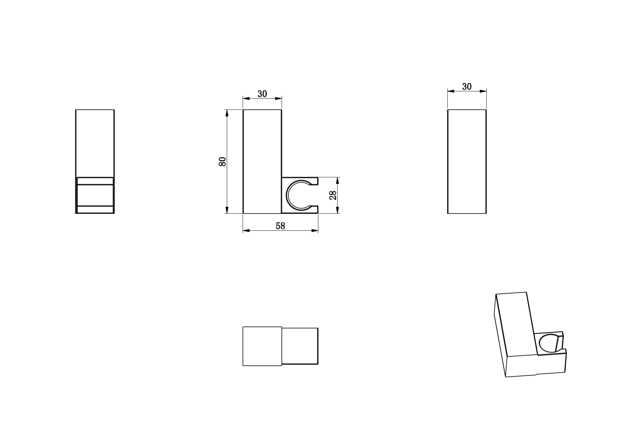 Настенный держатель wonzon & woghand, черный матовый (ww-994220-mb)