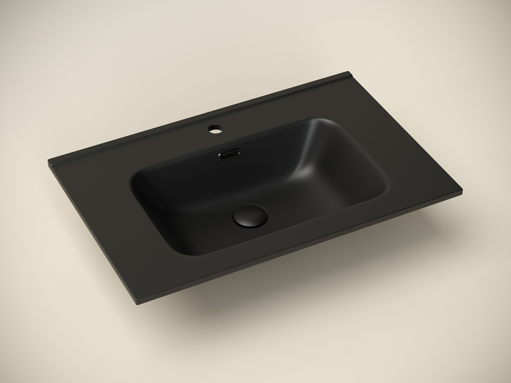 Умывальник накладной прямоугольный (цвет черный матовый) element 710*465*180мм