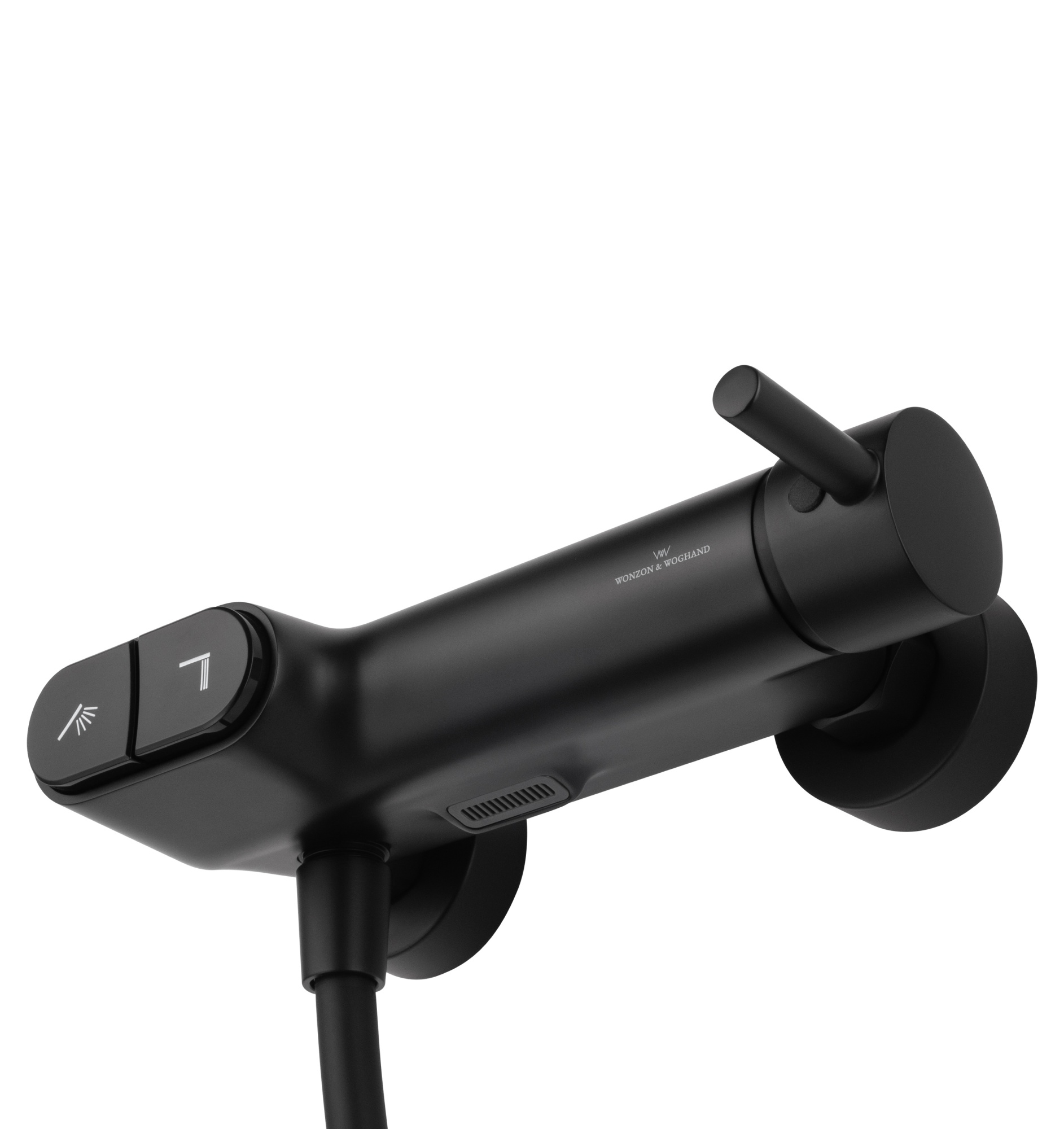 Смеситель для душа с встроенным изливом wonzon & woghand muse corno, черный матовый (ww-a30902-mb) Смеситель для душа с встроенным изливом wonzon & woghand muse corno, черный матовый (ww-a30902-mb)