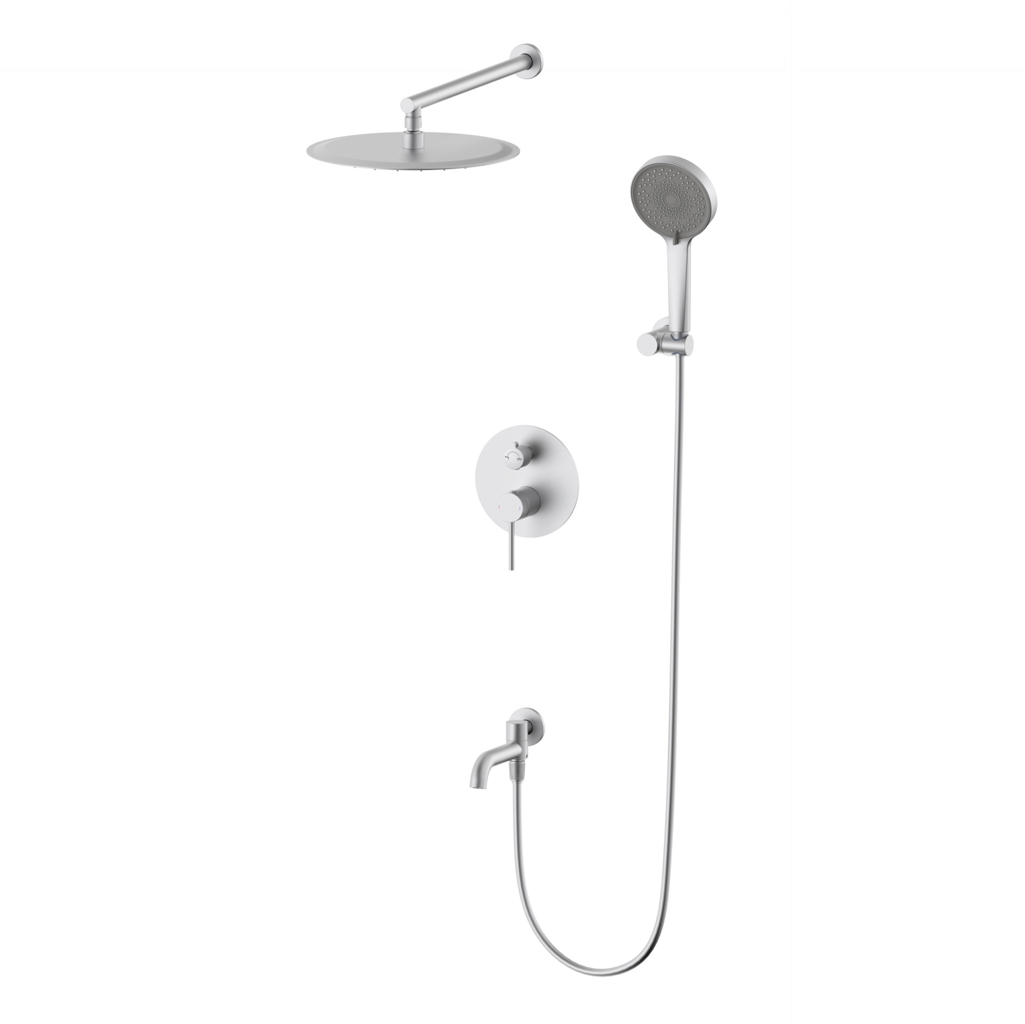 Душевая система встраиваемая wonzon & woghand stick, брашированный никель (ww-88939017-bn)