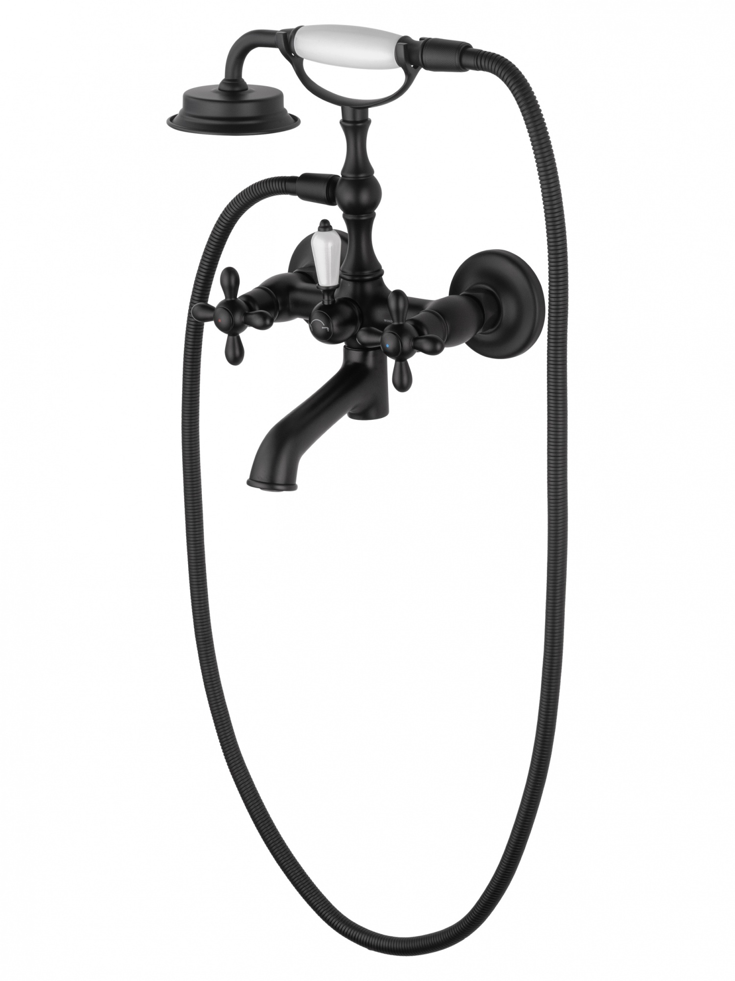 Смеситель для ванны с душем wonzon & woghand retro, черный матовый (ww-88639020-mb)