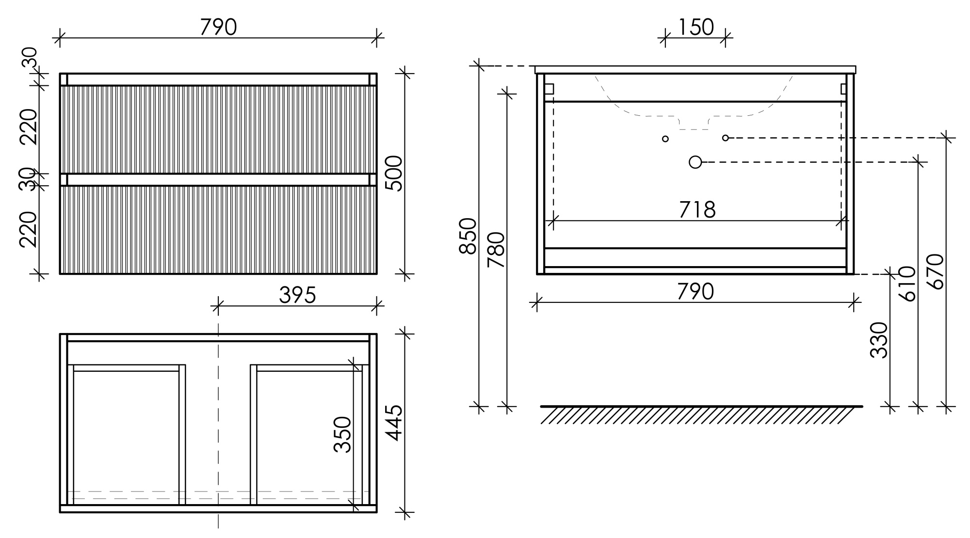 Тумба подвесная sancos snob t 790х445х500, c двумя ящиками оснащенными доводчиками, bianco, арт.snt80w
