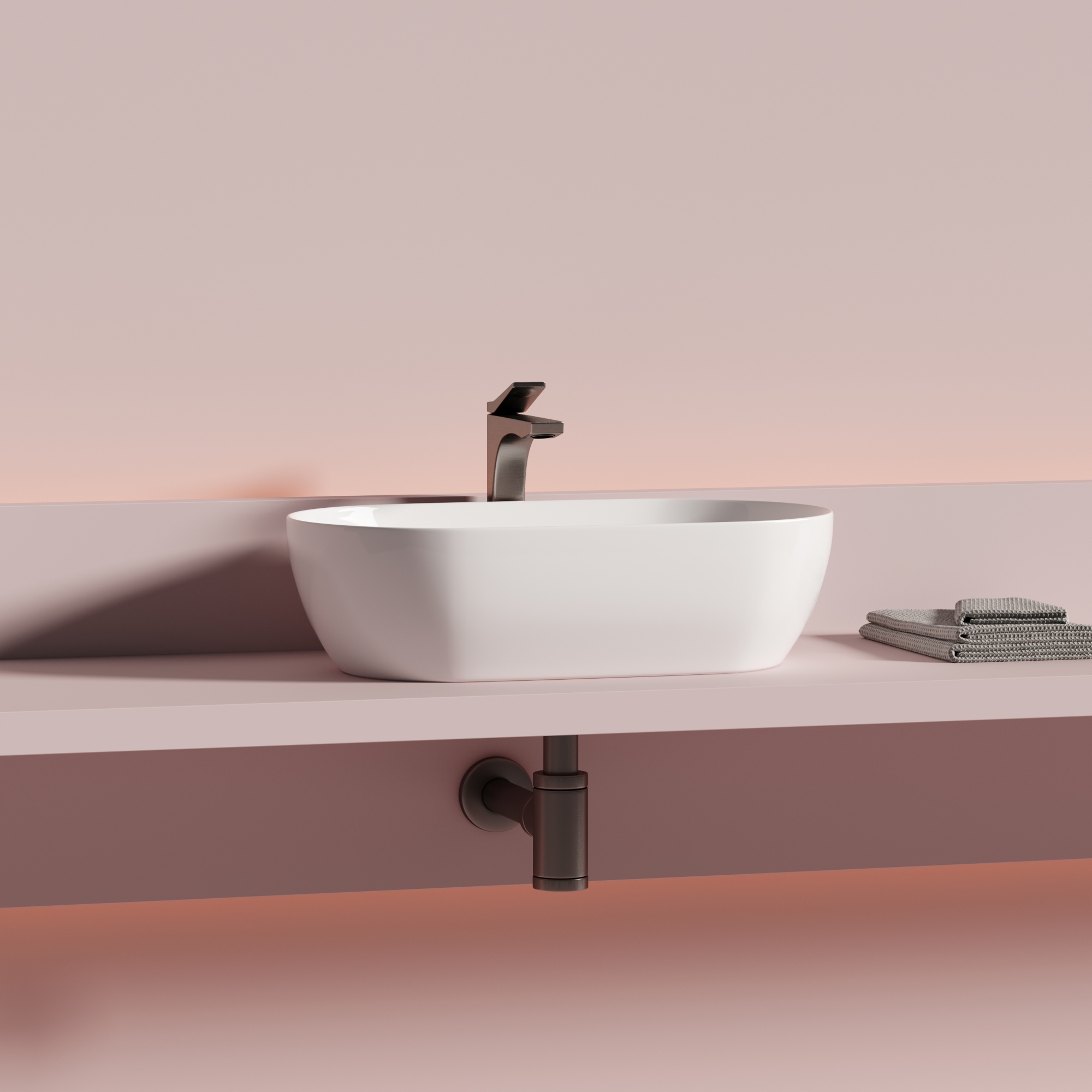 Раковина ceramicanova twist накладная овальной формы 500x300x140 белый cn12001