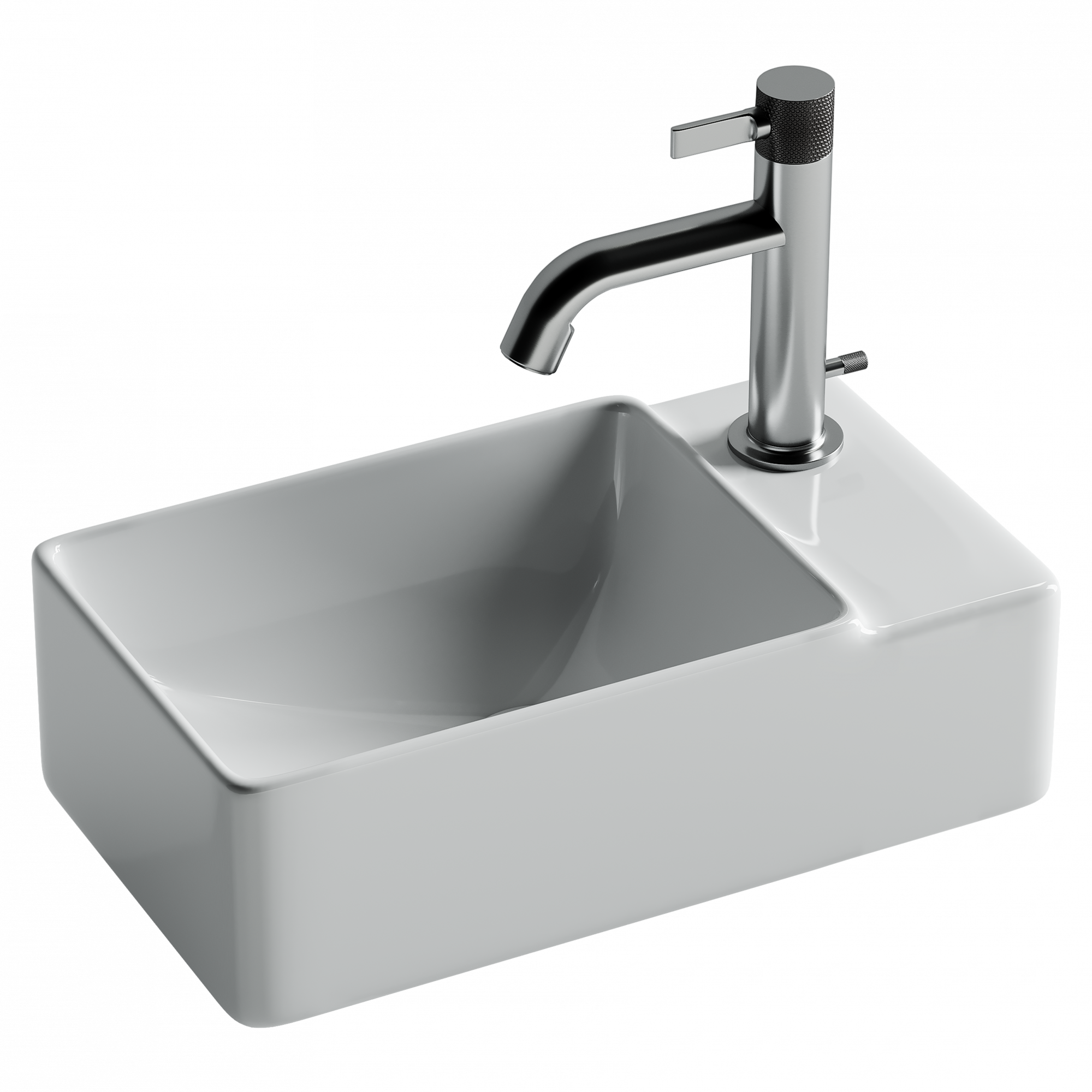 Умывальник подвесной прямоугольный (чаша слева, отверстие под смеситель справа) element 395x220x125мм