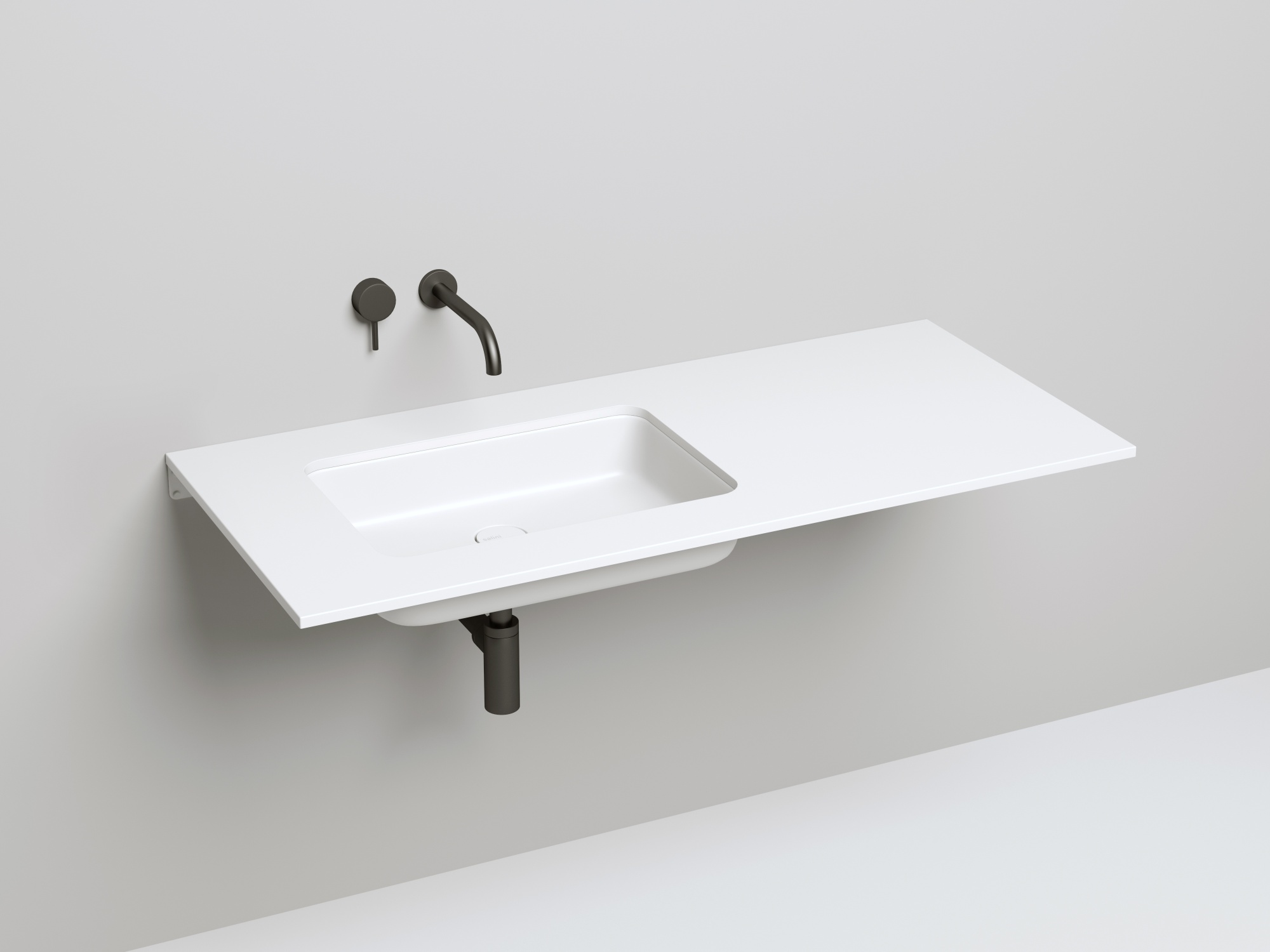 Раковина врезная снизу marea 09 матовая s-stone 545x380x126 белый salini