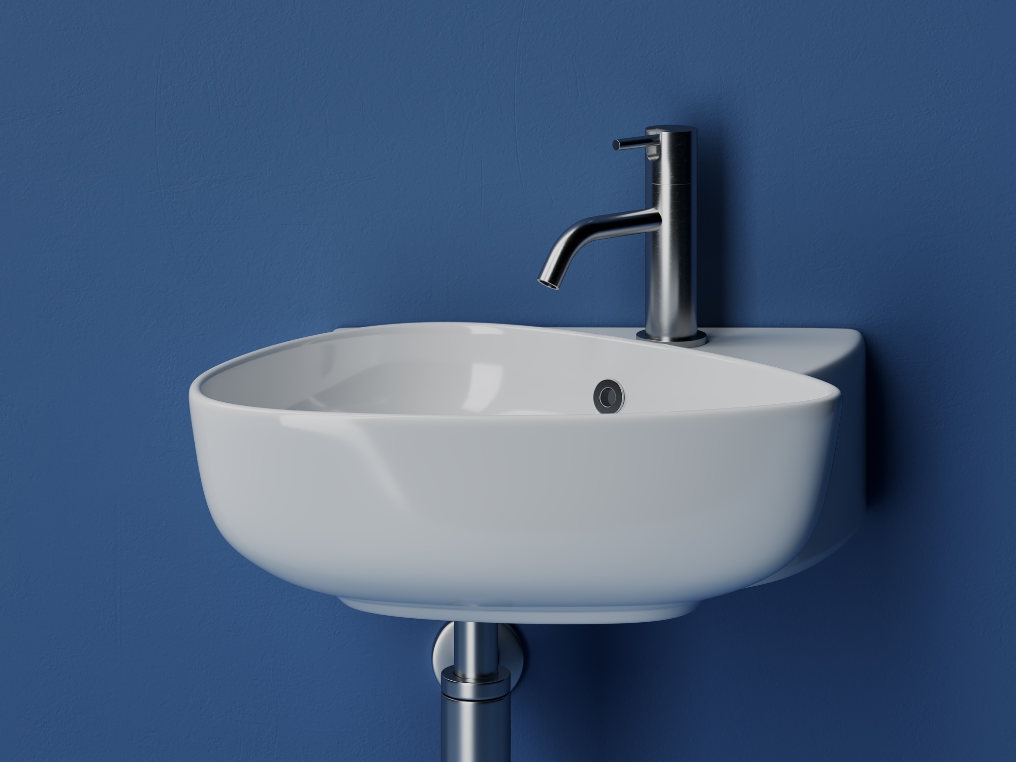 Раковина подвесная с отверстием под смеситель, 495x350x155, цвет белый