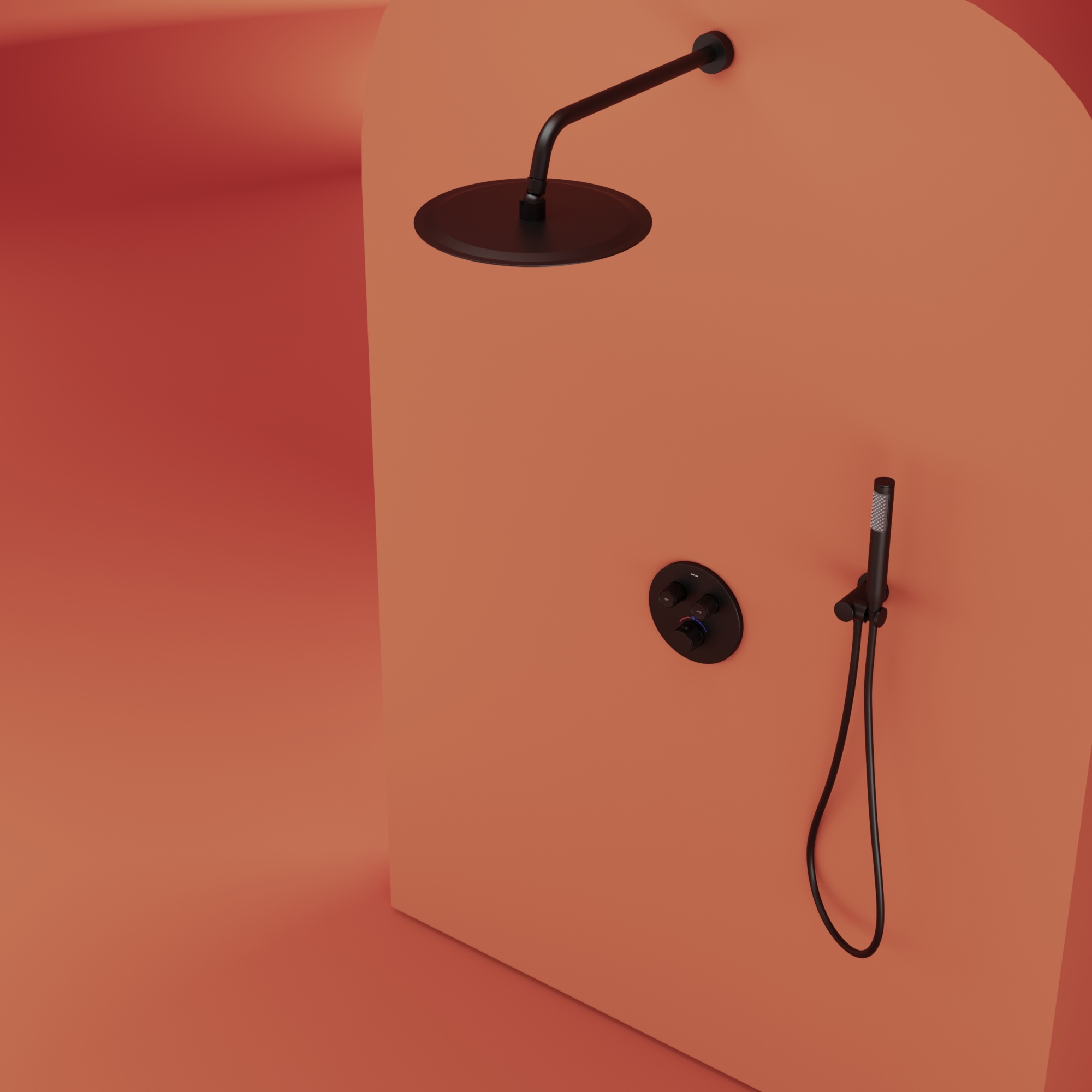 Душевой комплект sancos link встраиваемый, c термостатическим смесителем, цвет черный матовый, арт. sc3005mb Душевой комплект sancos link встраиваемый, c термостатическим смесителем, цвет черный матовый, арт. sc3005mb