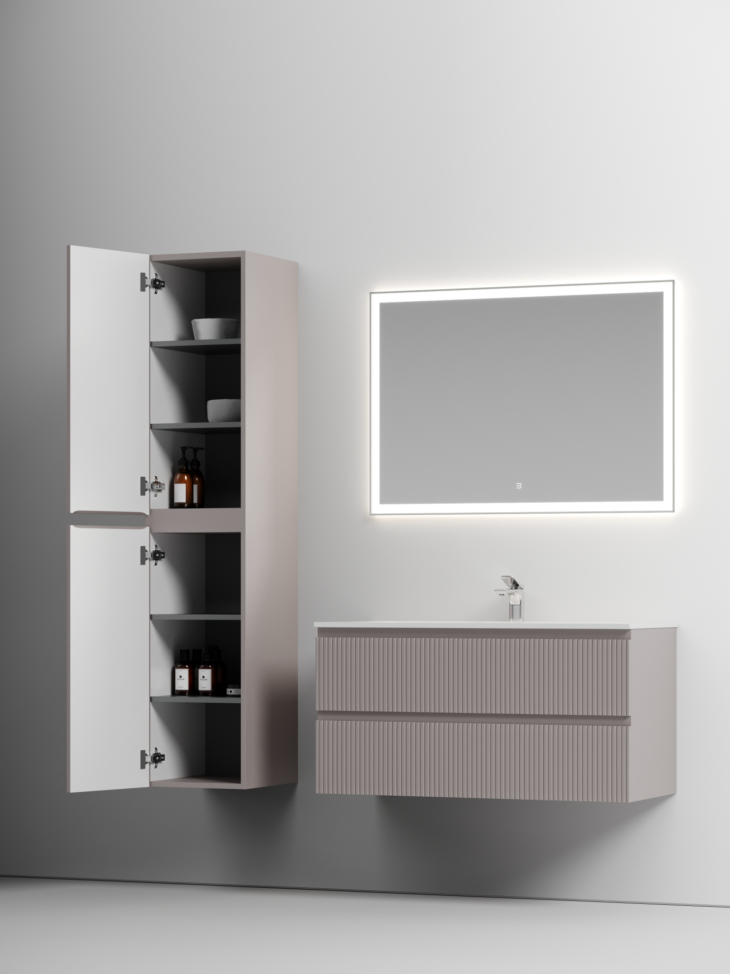 Шкаф-пенал sancos snob t подвесной doha soft, 350х350х1650 мм, арт. psnt35sm