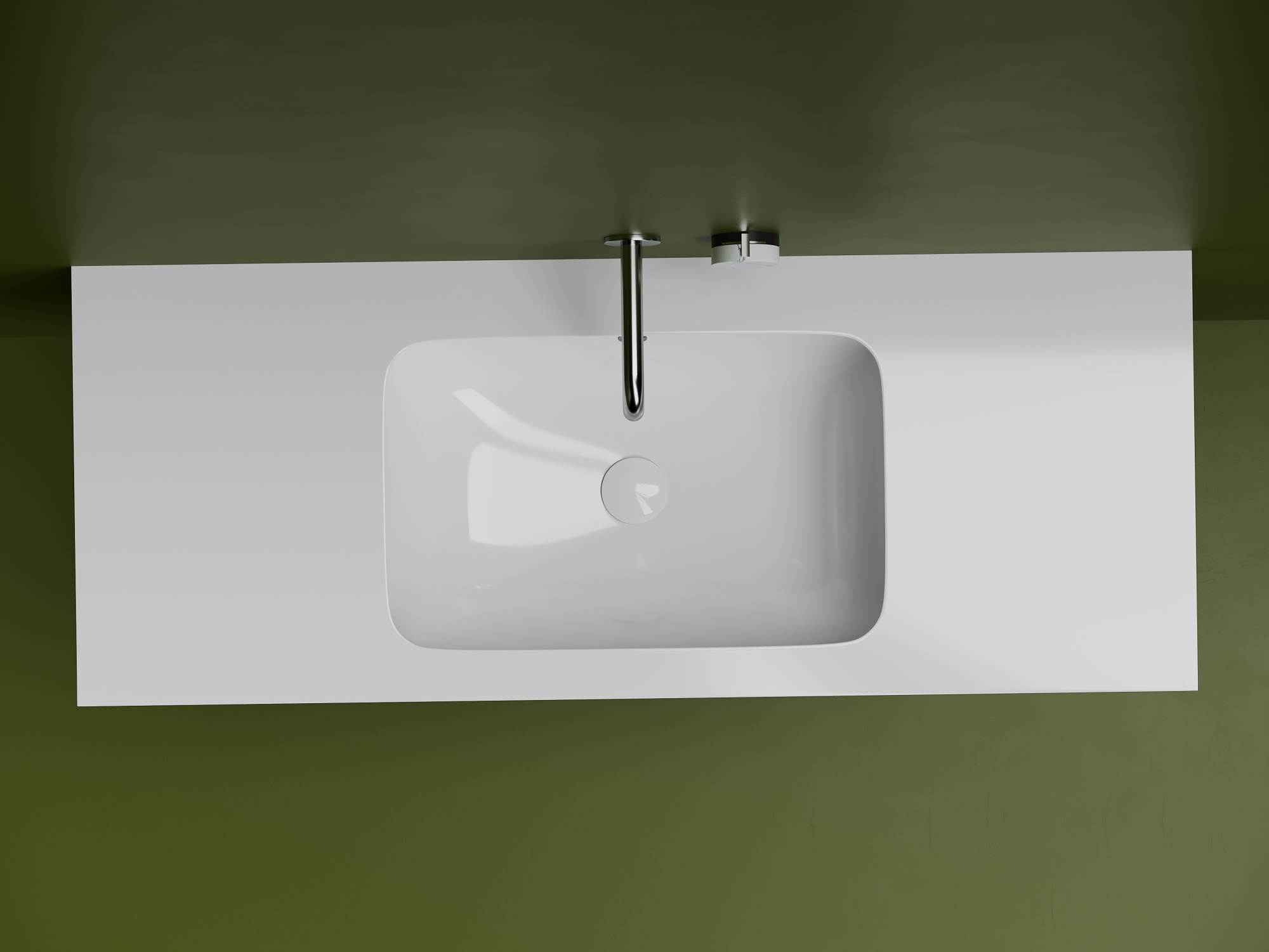 Раковина встраиваемая снизу 540x360x190 с отверстием слива перелива цвет белый cn7018