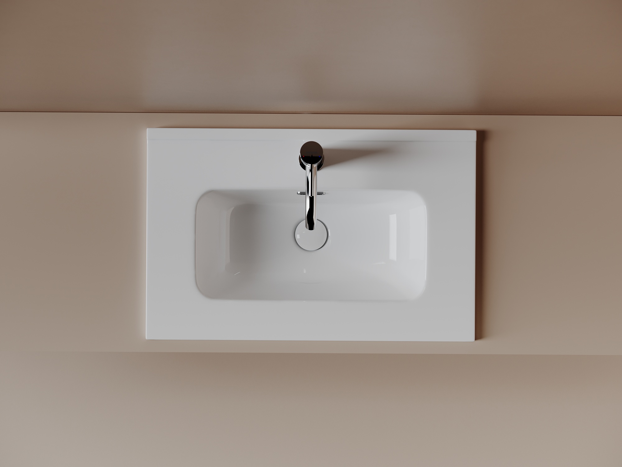 CN7025 Раковина мебельная накладная Compact 610x395x170, цвет белый