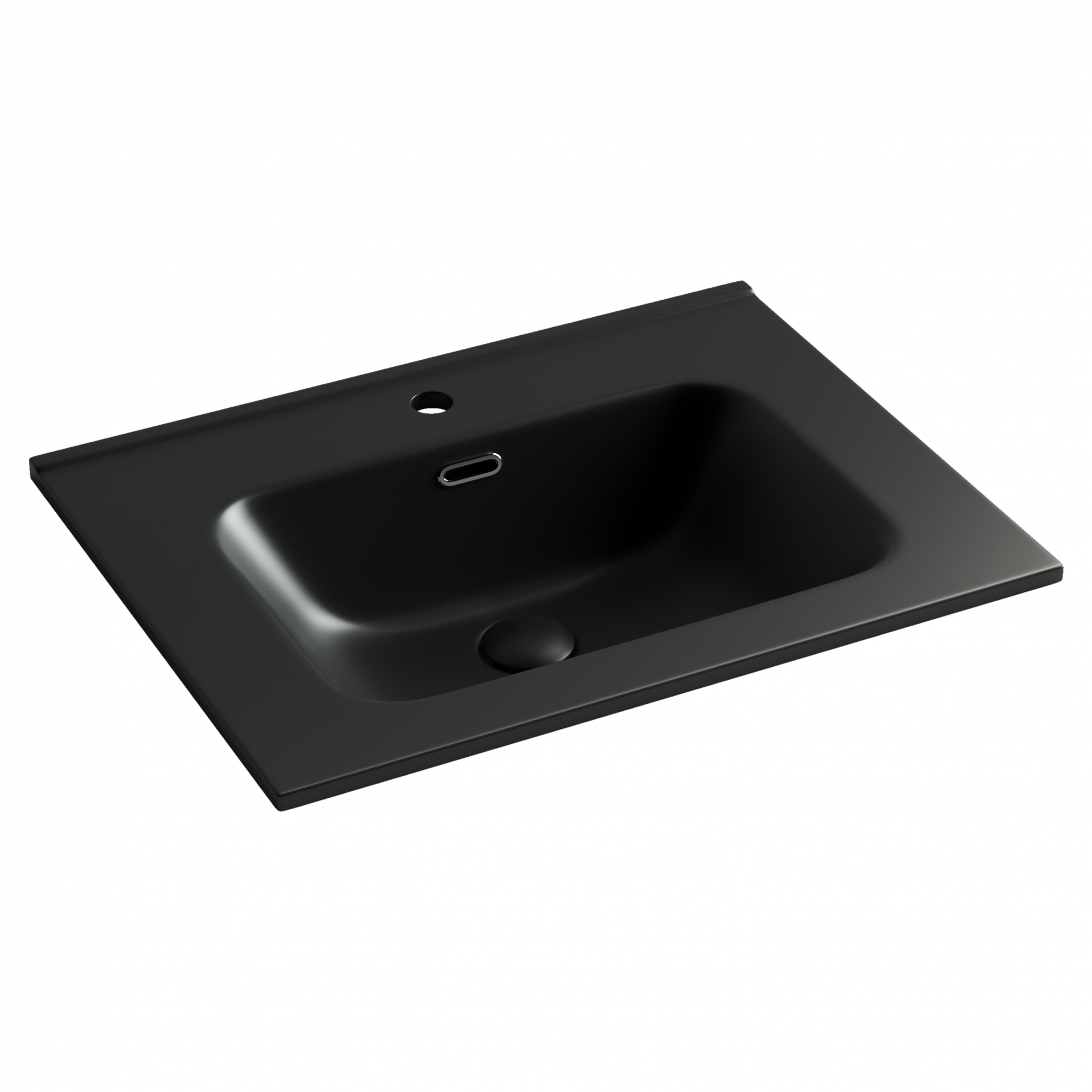 Умывальник накладной прямоугольный (цвет черный матовый) element 610*465*180мм