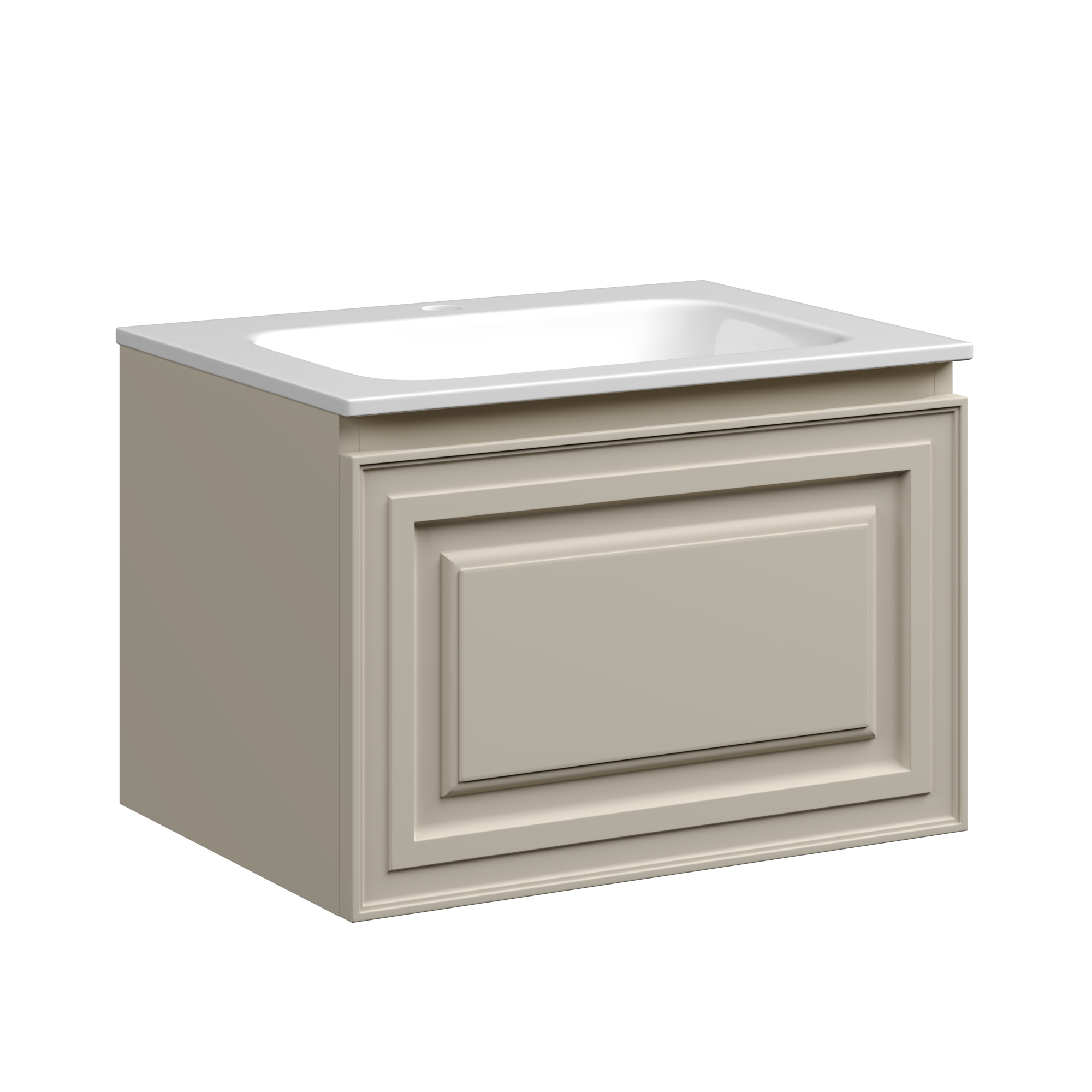 Тумба подвесная sancos very 590х445х406, c одним  ящиком оснащенным доводчиками, beige soft , арт.vr60ce