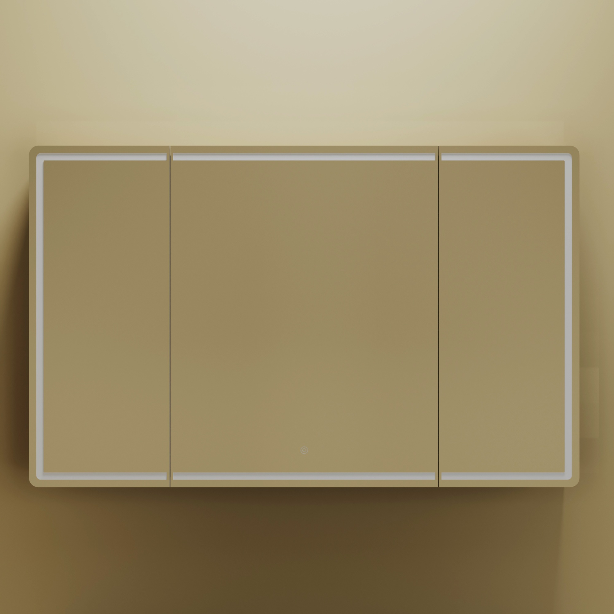 Зеркальный шкаф для ванной комнаты sancos mirror 1190x150х740 мм, с led подсветкой, цвет дуб чарльстон, арт. mi120ech