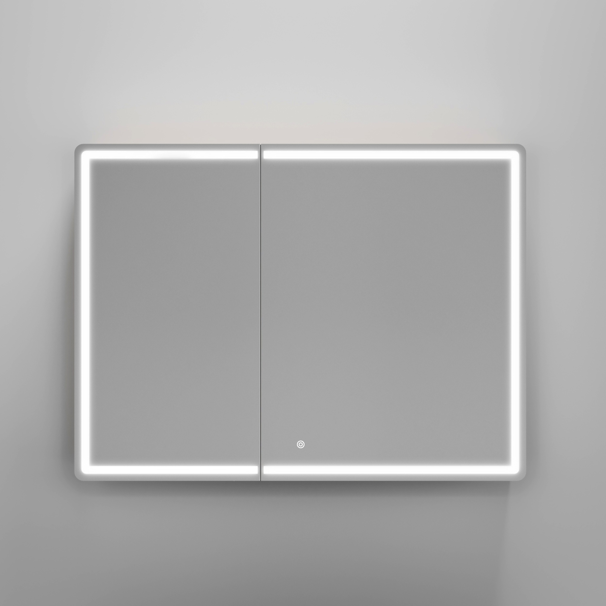 Зеркальный шкаф для ванной комнаты sancos mirror 990x150х740 мм, с led подсветкой, цвет дуб галифакс натуральный, арт. mi100eg