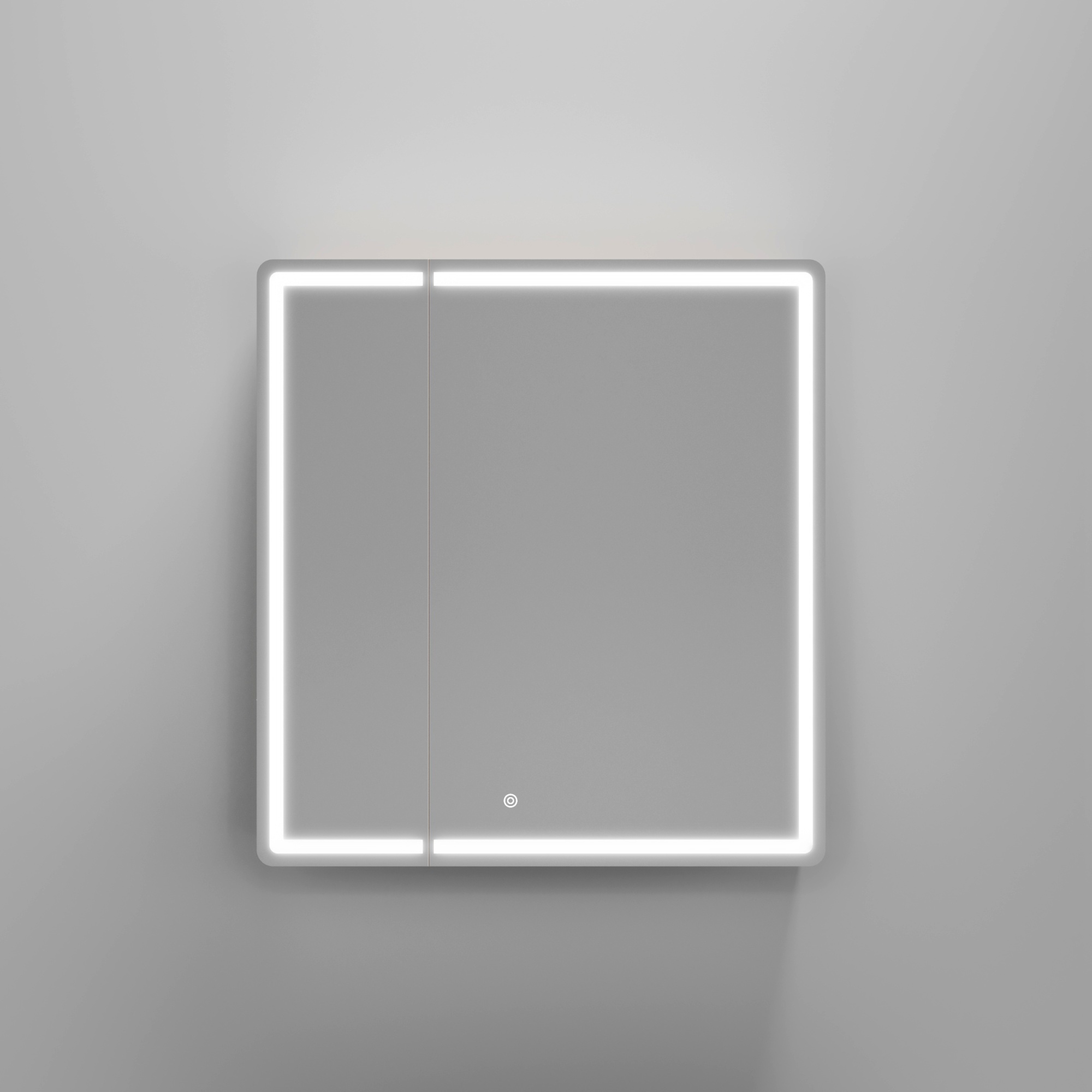 Зеркальный шкаф для ванной комнаты sancos mirror 690x150х740 мм, с led подсветкой, цвет дуб галифакс натуральный, с розеткойарт. mi70eg