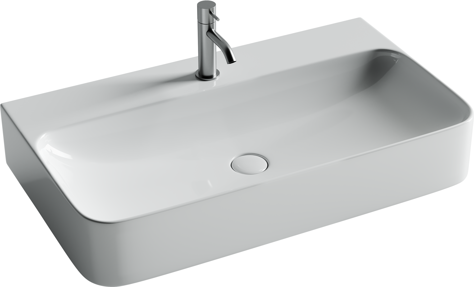 Умывальник aura с 1 отверстием для смесителя, без перелива 800x470x135мм