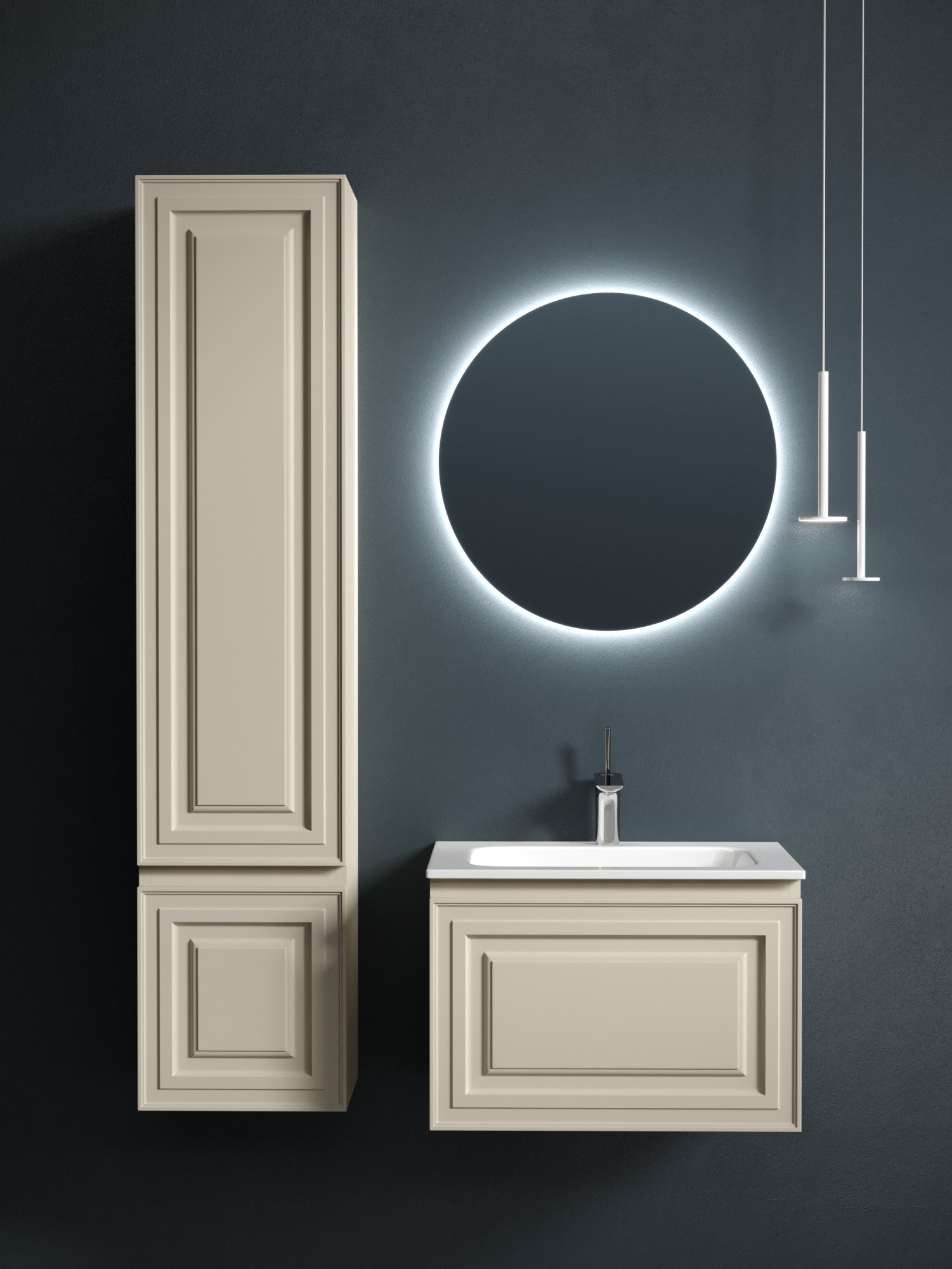 Тумба подвесная sancos very 590х445х406, c одним  ящиком оснащенным доводчиками, beige soft , арт.vr60ce