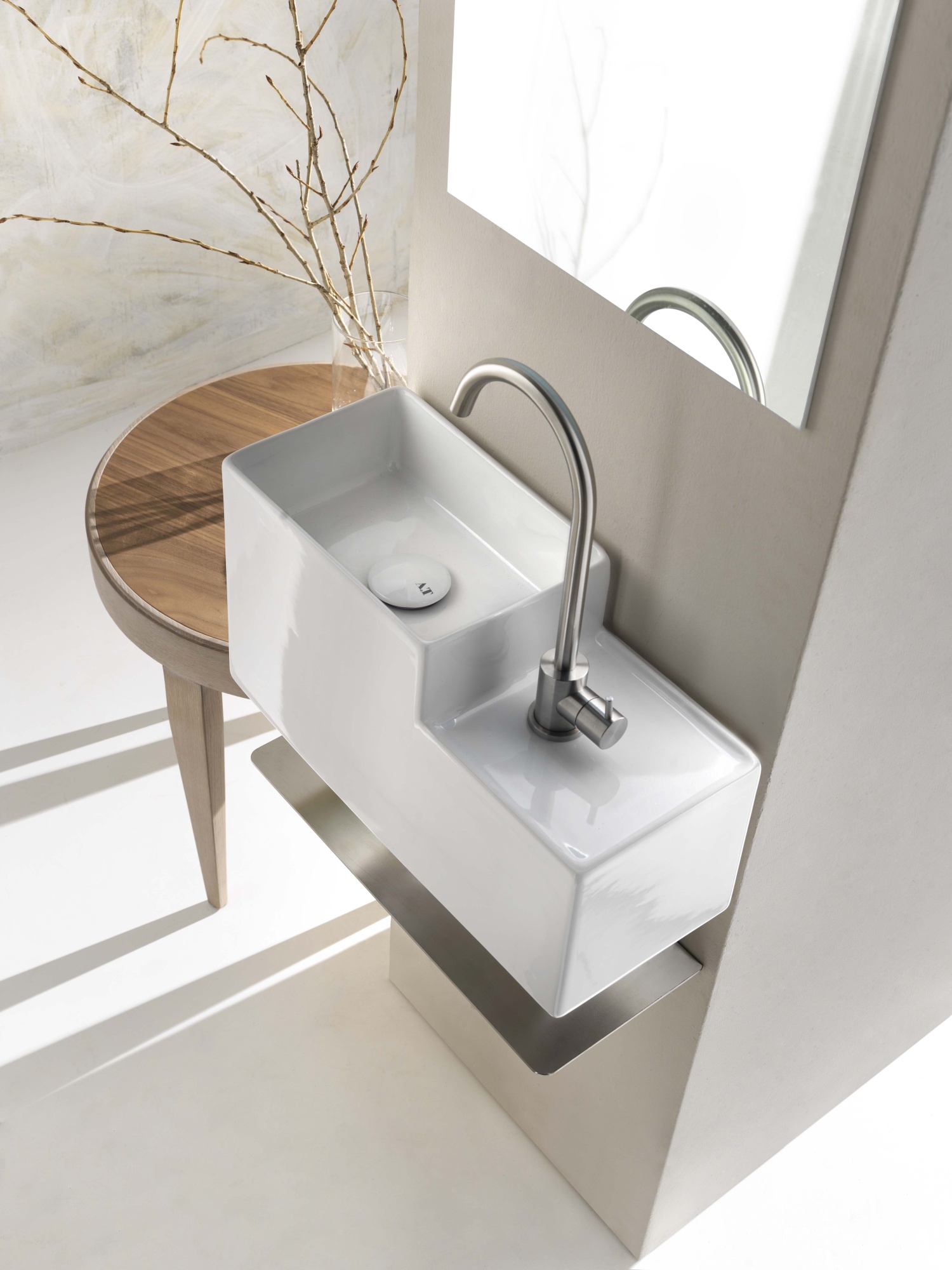 Раковина подвесная aet kombo quadro, 47х21 h. 29 см., с 1-м отверстием под смеситель, крепеж в комплекте, цвет белый l469t0r1v1100