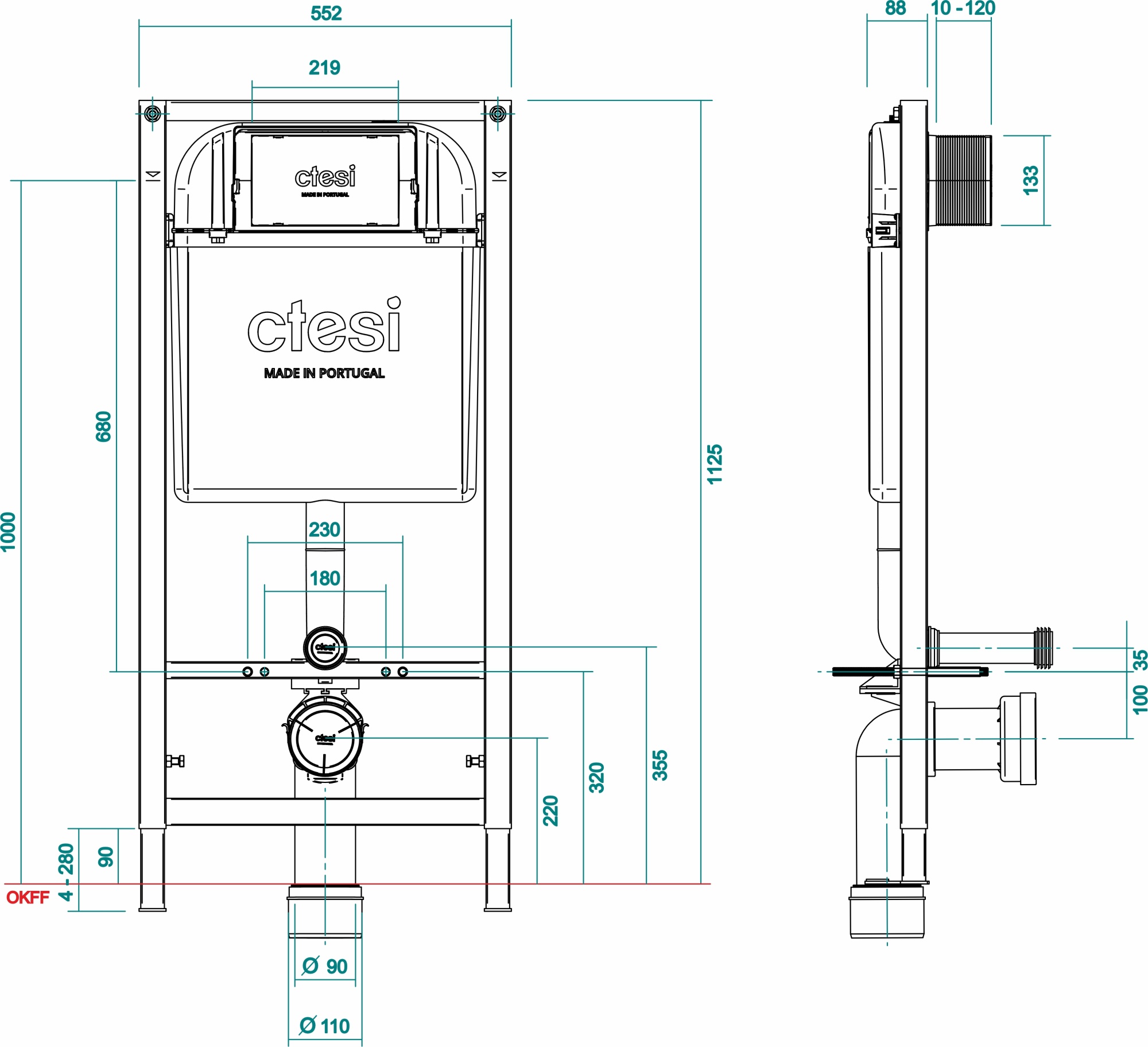 Инсталляция ctesi solid для унитаза
