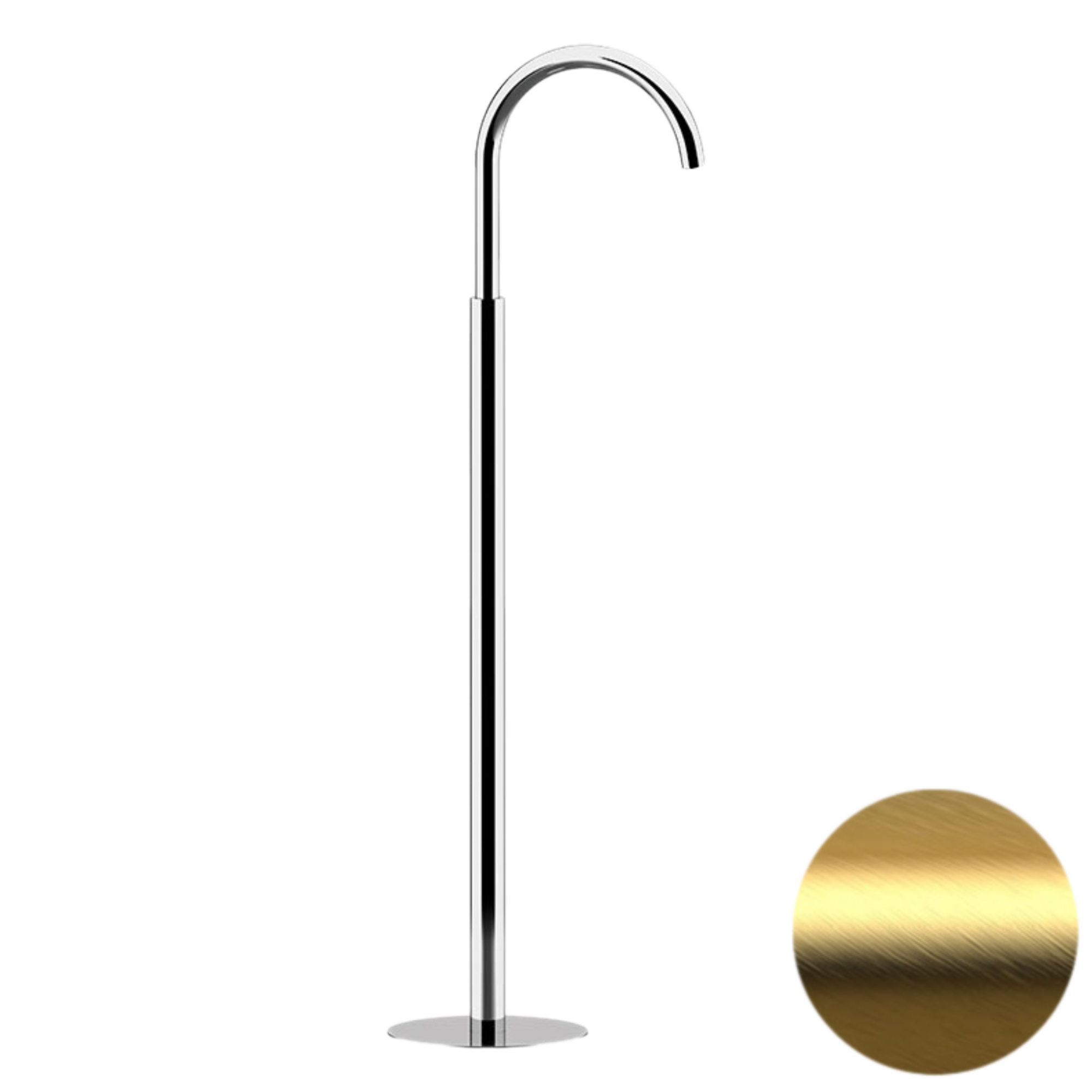 Излив напольный daniel swing s204708dp, золото брашированное