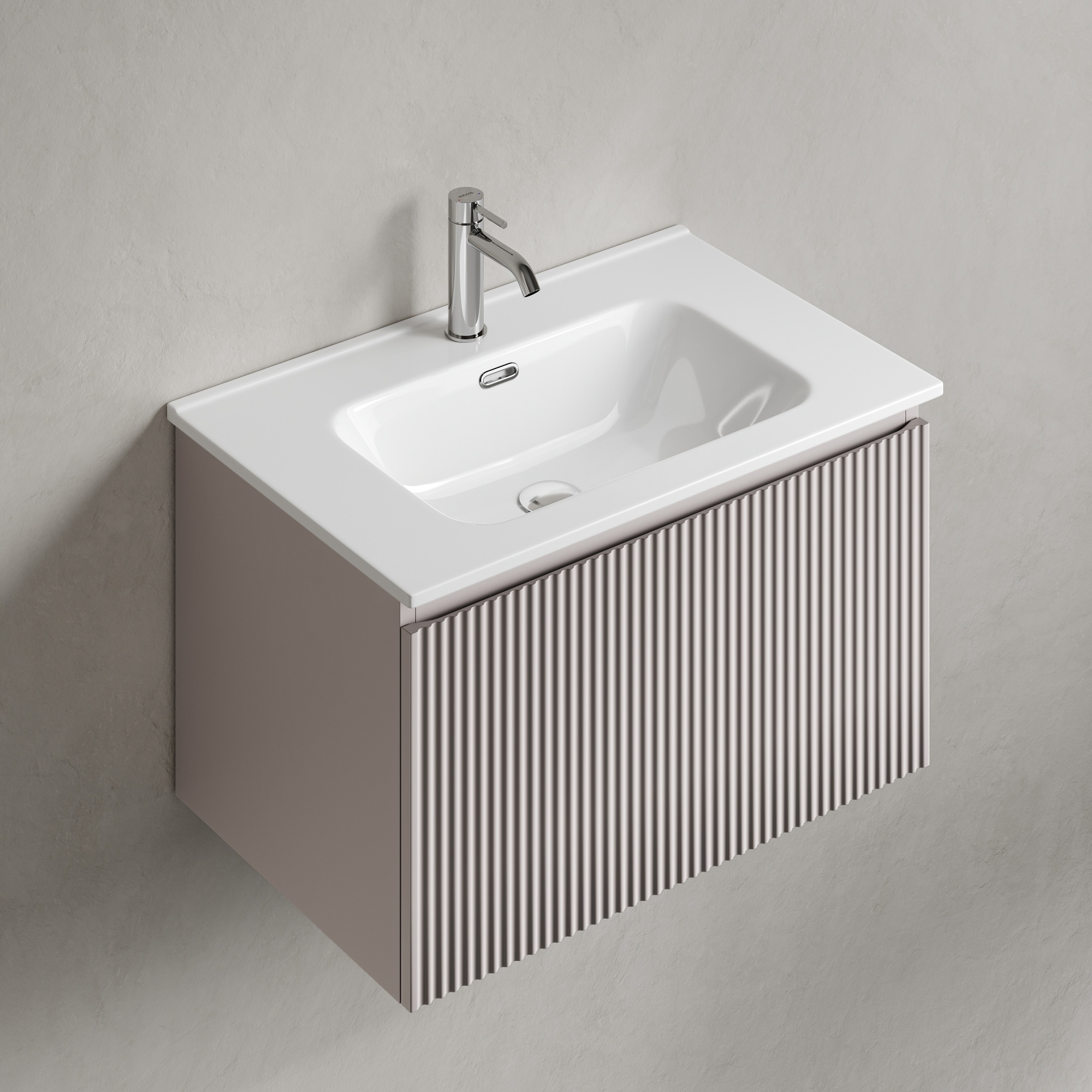 Тумба подвесная SANCOS Snob R 1.0 690х445х406, c одним ящиком оснащенным доводчиками Doha Soft, арт. SNR1.070SM