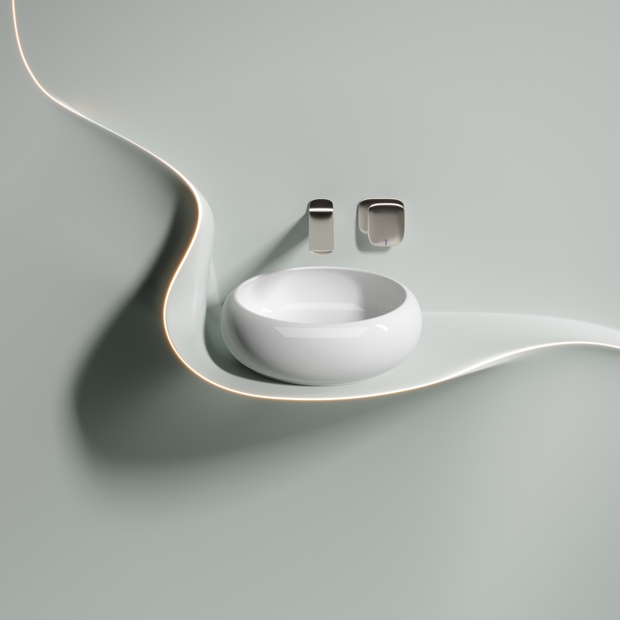 Умывальник чаша накладная круглая element 360x360x120мм