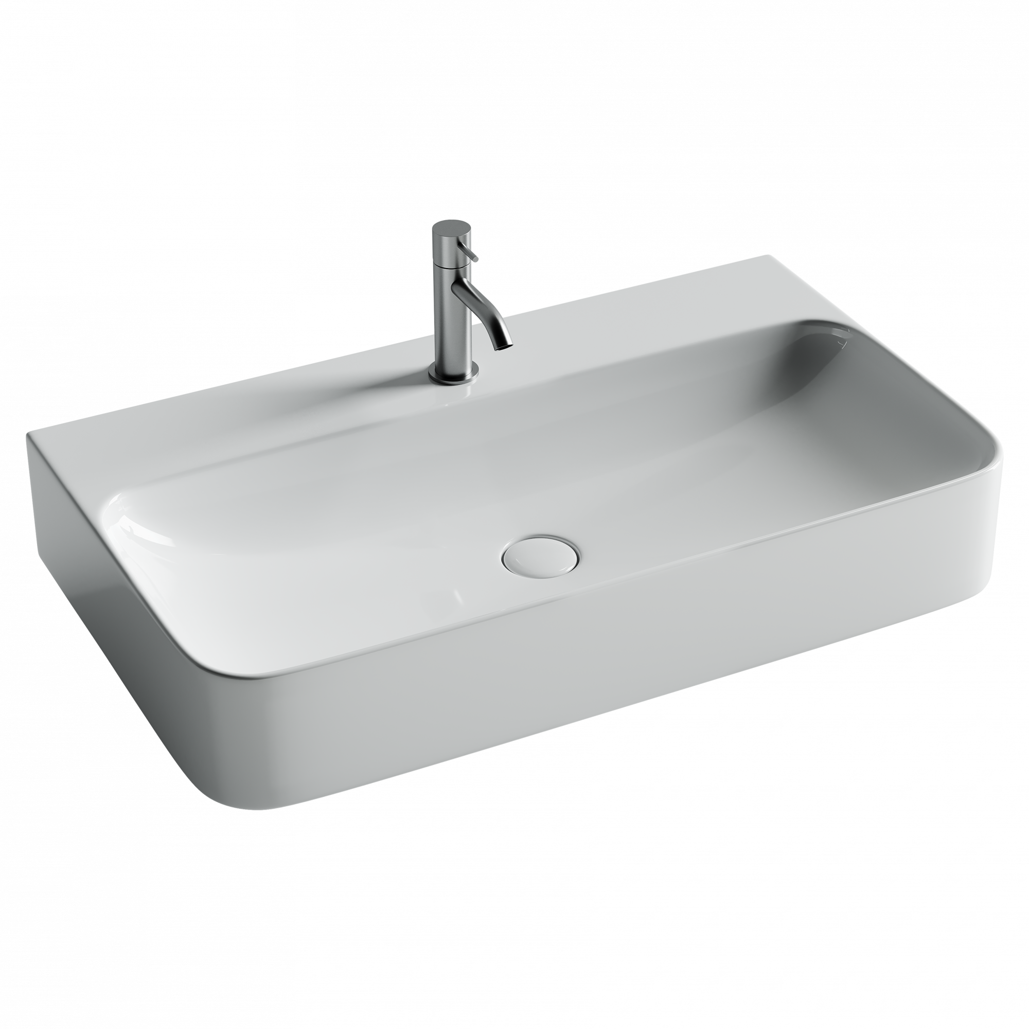 Умывальник aura с 1 отверстием для смесителя, без перелива 800x470x135мм