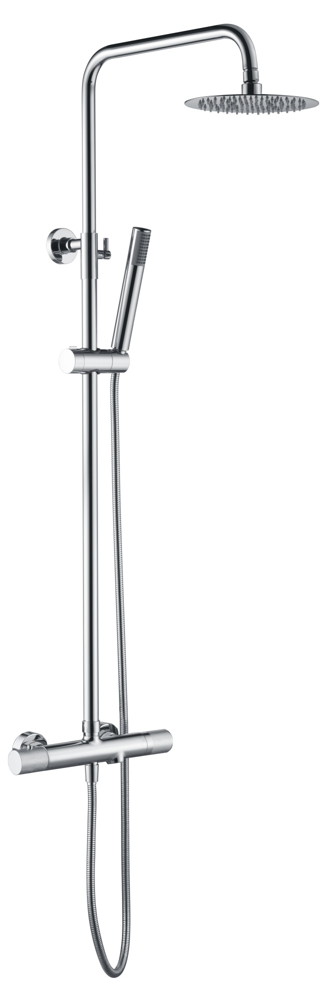 Душевая система термостатическая настенная для ванны/душа с изливом верхним душем и лейкой imex line btd038-b chrome