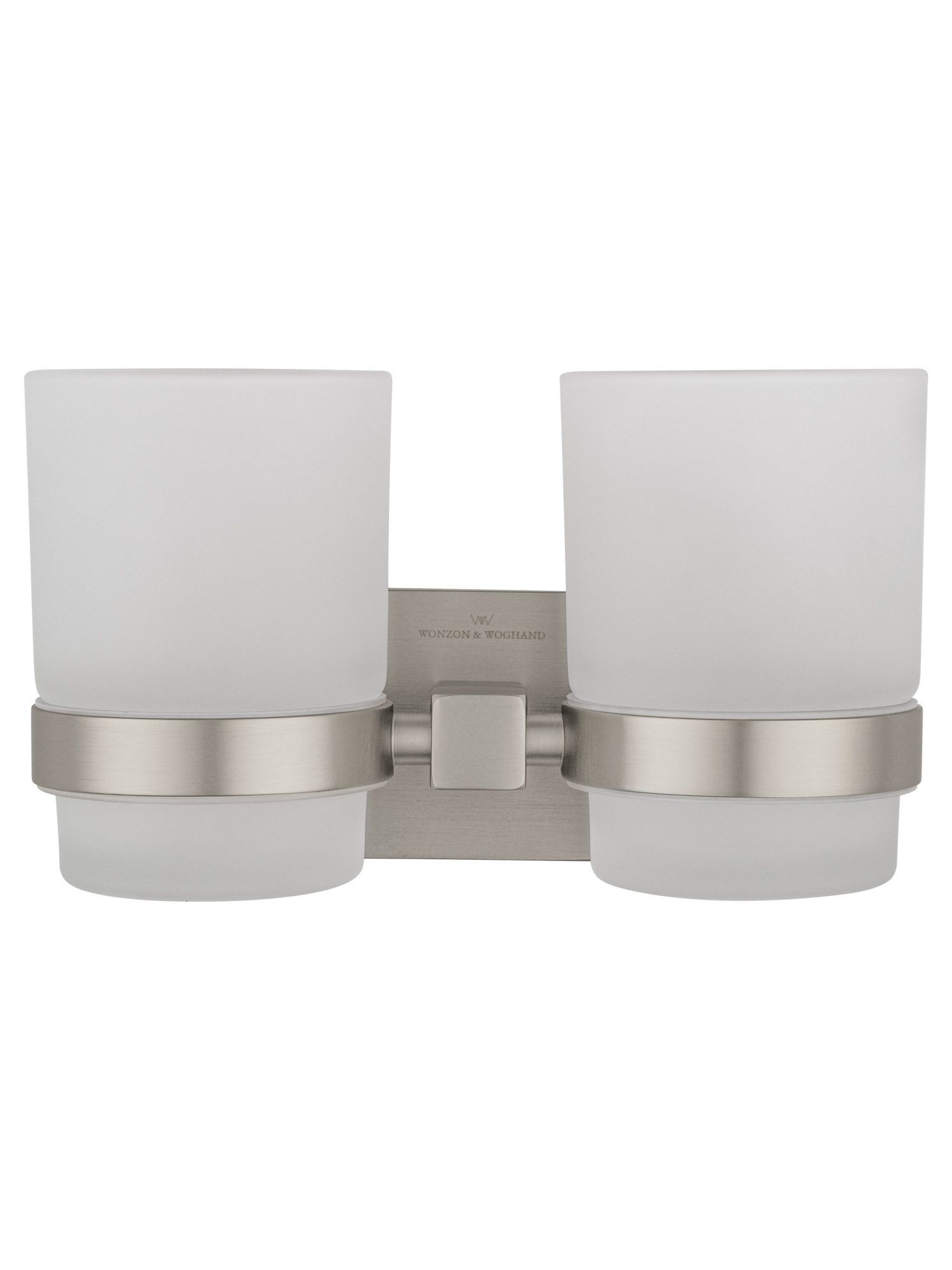 Два стакана для зубных щеток с держателем wonzon & woghand polo, брашированный никель (ww-8928-bn)