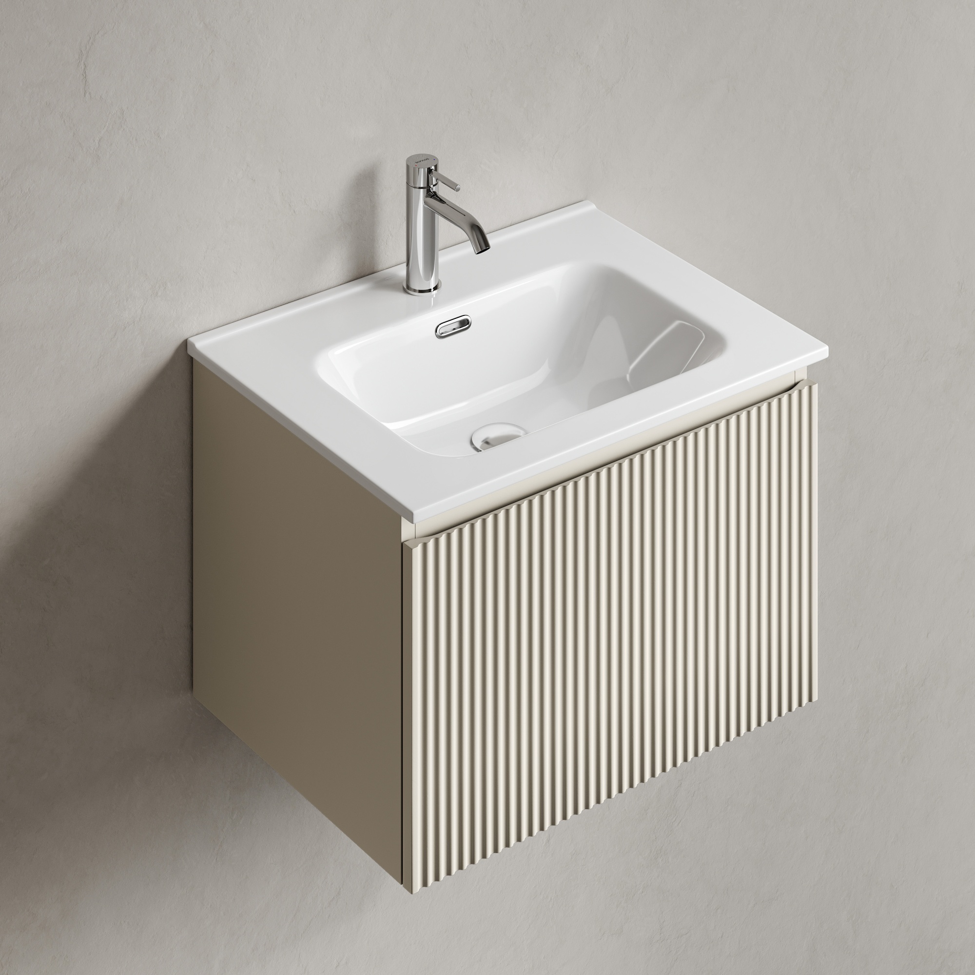 Тумба подвесная SANCOS Snob R 1.0 590х445х406, c одним ящиком оснащенным доводчиками, Beige Soft , арт. SNR1.060CE