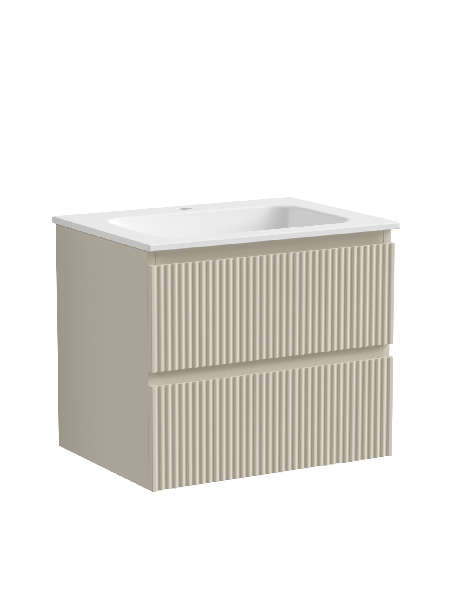 Тумба подвесная sancos snob r 590х445х500, c двумя ящиками оснащенными доводчиками, beige soft , арт.snr60ce