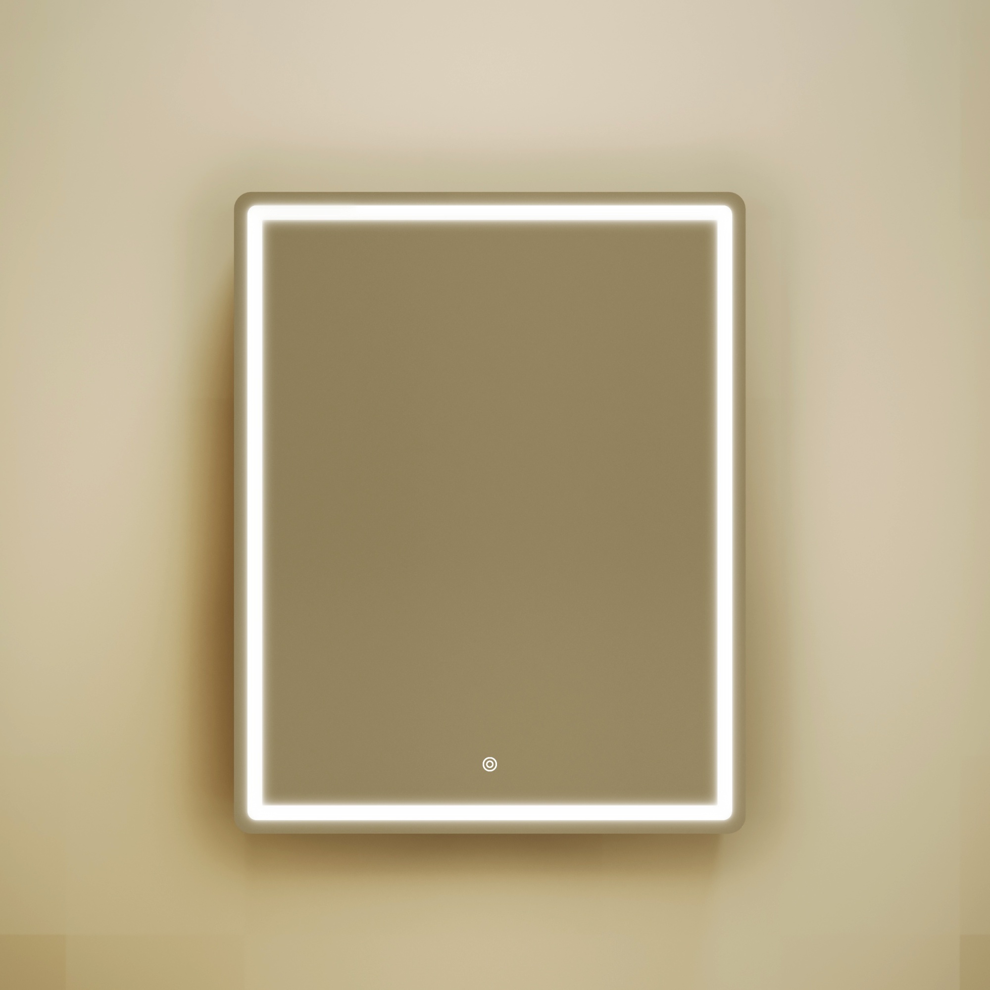 Зеркальный шкаф для ванной комнаты sancos mirror 590x150х740 мм, с led подсветкой, цвет дуб чарльстон, арт. mi60ech