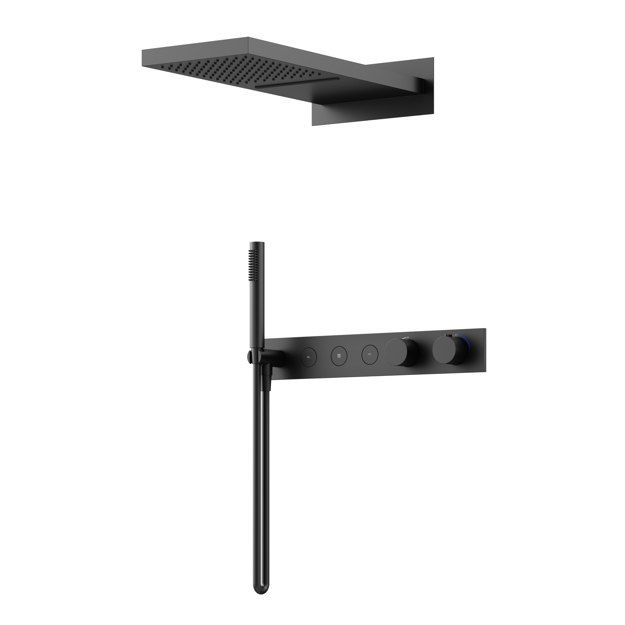 Душевой комплект с термостатом sancos linn, с внутренней частью, черный матовый, арт. sc9023mb Душевой комплект с термостатом sancos linn, с внутренней частью, черный матовый, арт. sc9023mb