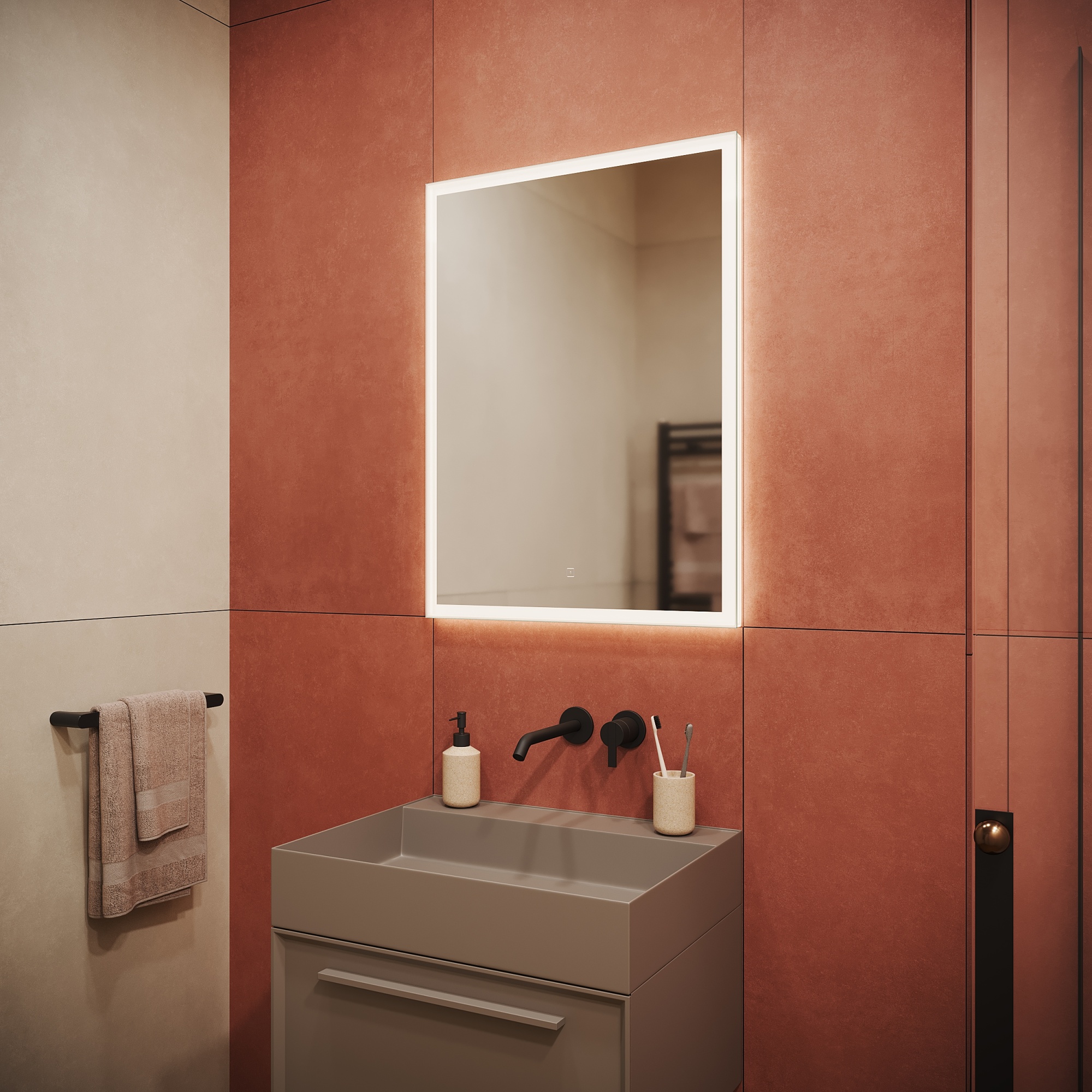 Зеркало для ванной комнаты  sancos palace 600х800 с подсветкой, арт. pa600