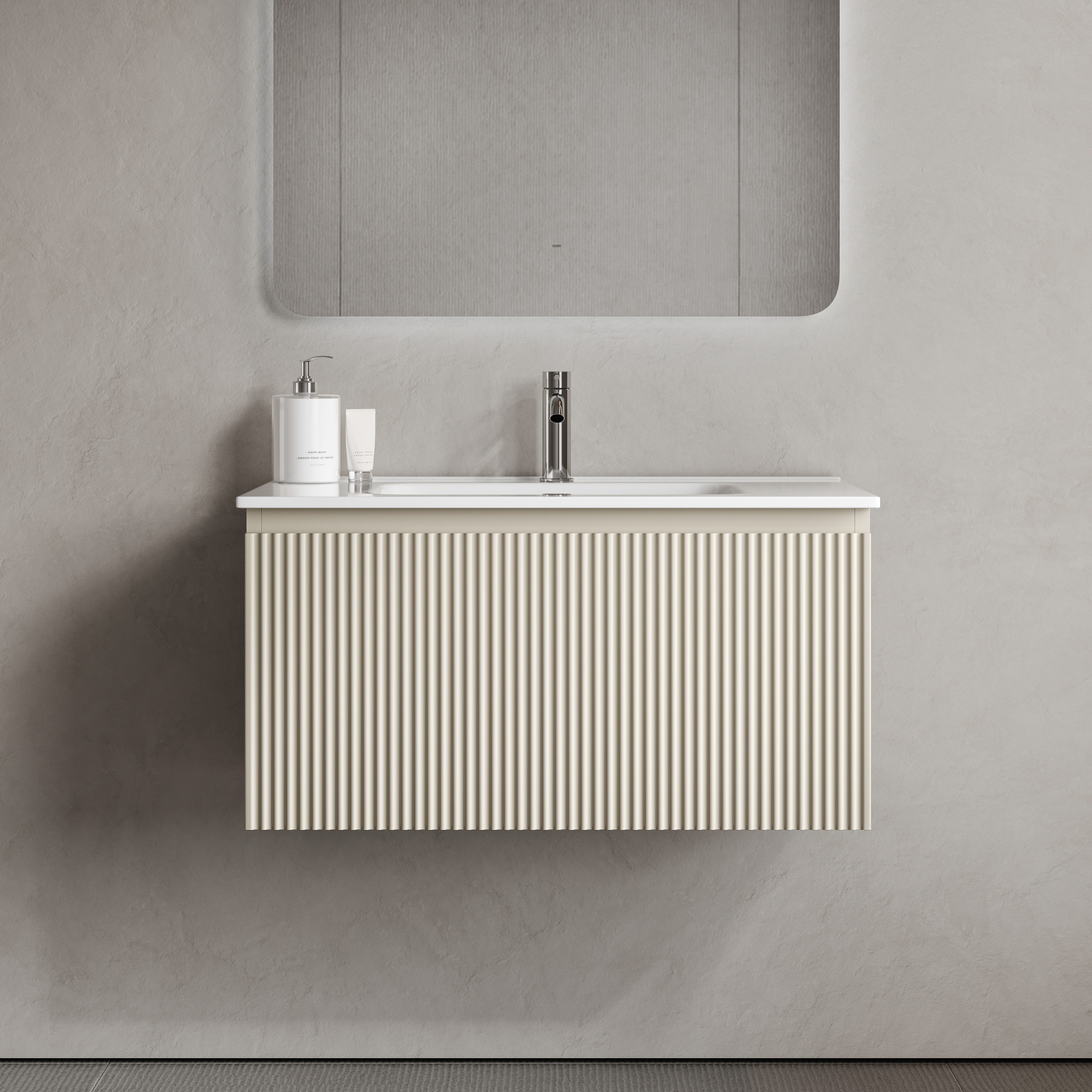 Тумба подвесная SANCOS Snob R 1.0 790х445х406, c одним ящиком оснащенным доводчиками, Beige Soft , арт.SNR1.080CE