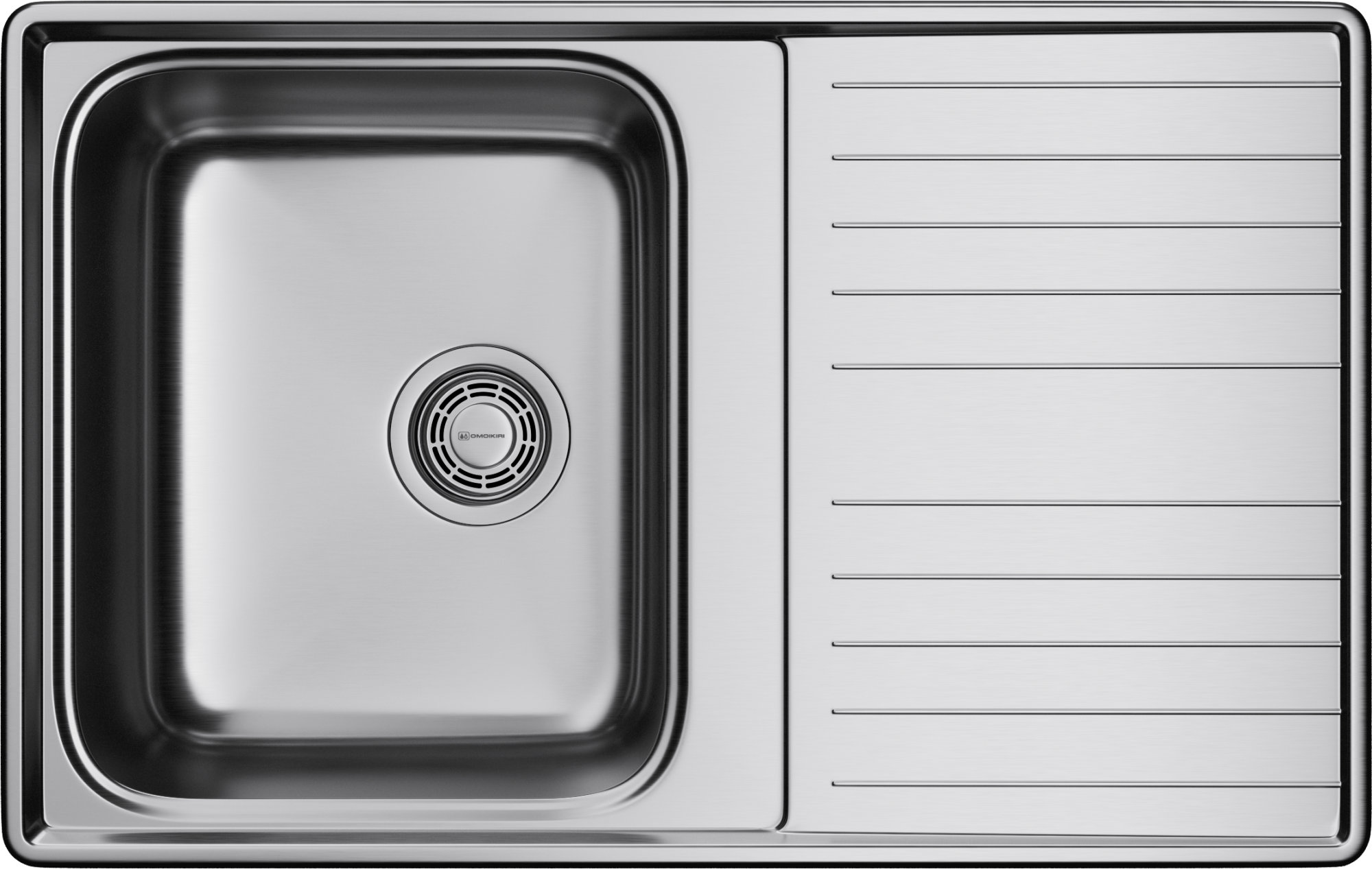 Кухонная мойка omoikiri sagami 79-in нерж. сталь/нержавеющая сталь 790 x 500 x 180